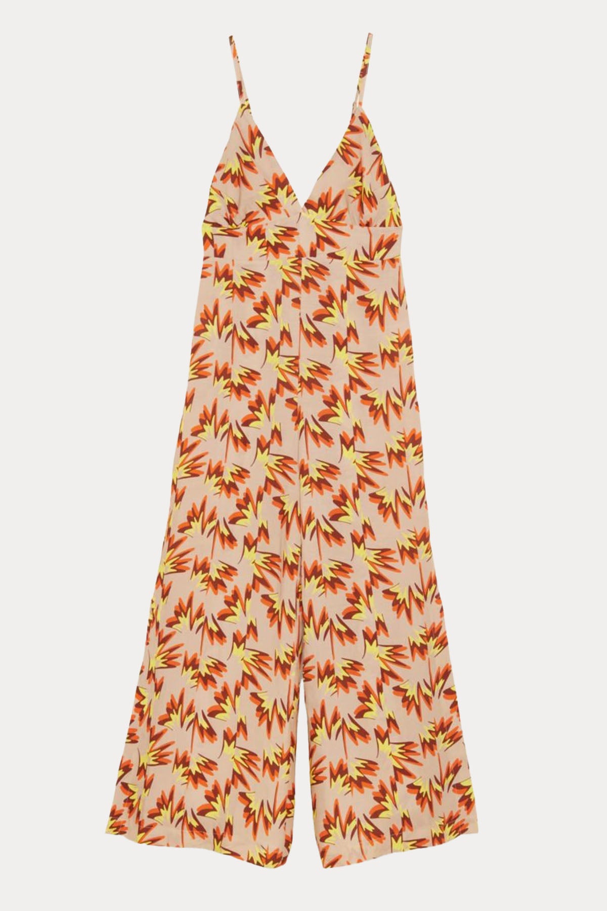 Meme Road Askılı V Yaka Ketenli Tulum-Libas Trendy Fashion Store