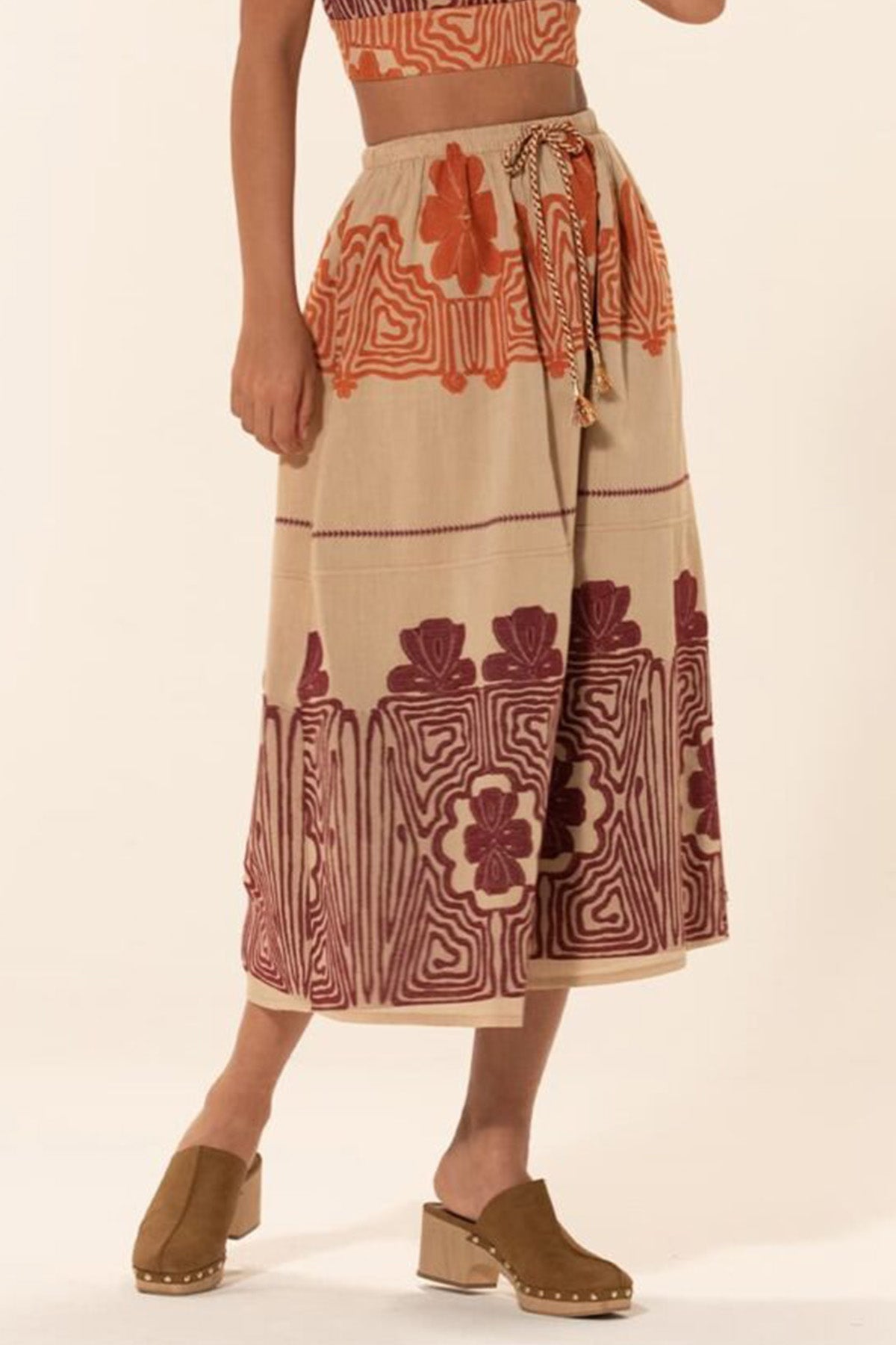 Meme Road Beli Lastikli Örgü Detaylı Midi Etek-Libas Trendy Fashion Store