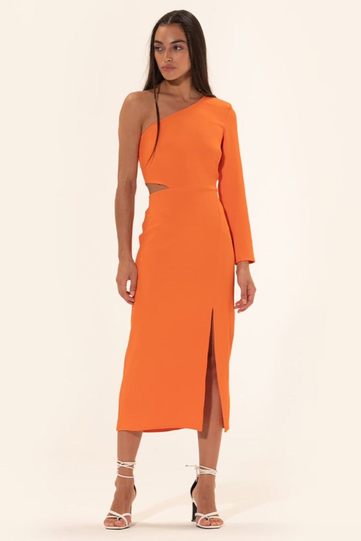 Meme Road Tek Omuz Midi Elbise-Libas Trendy Fashion Store