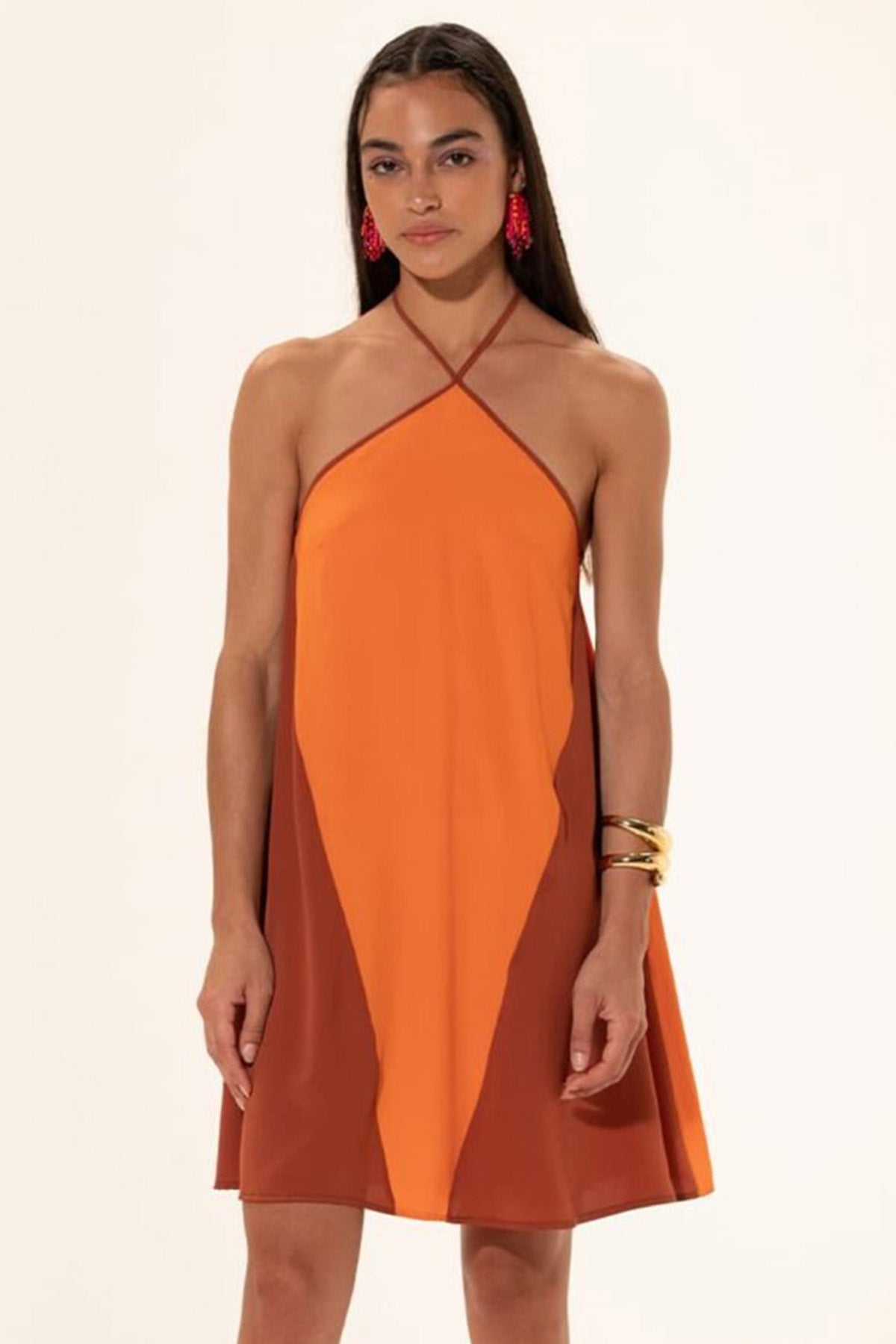 Meme Road Boyundan Bağlamalı İpekli Dizüstü Elbise-Libas Trendy Fashion Store