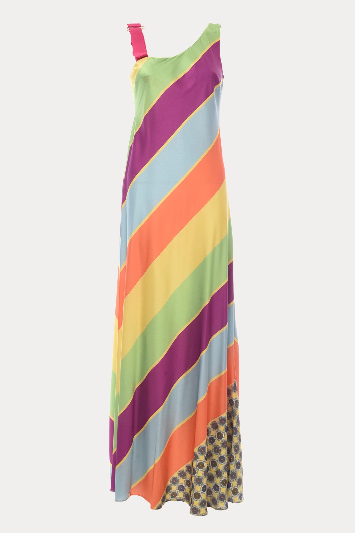 Hanita Renk Bloklu Maxi Elbise-Libas Trendy Fashion Store