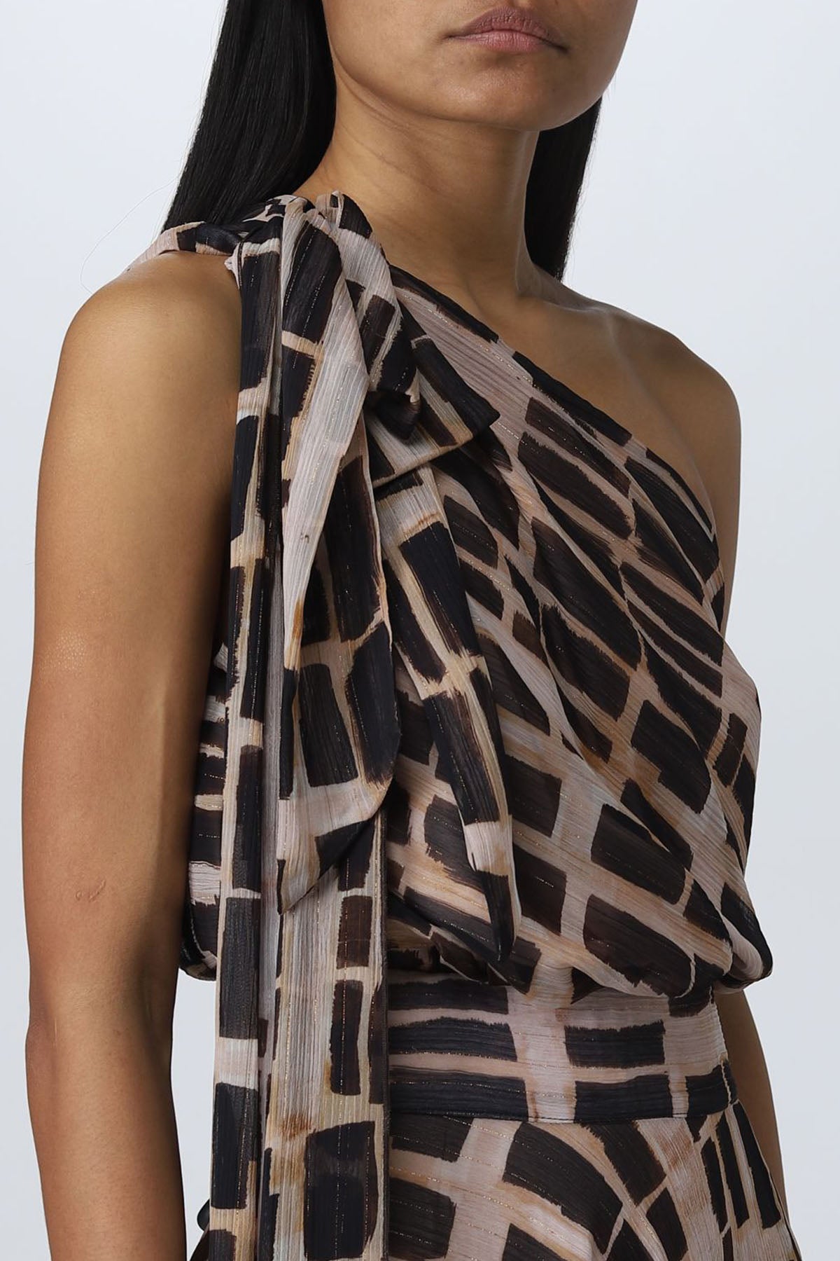 Hanita Tek Omuz Maxi Abiye Elbise-Libas Trendy Fashion Store