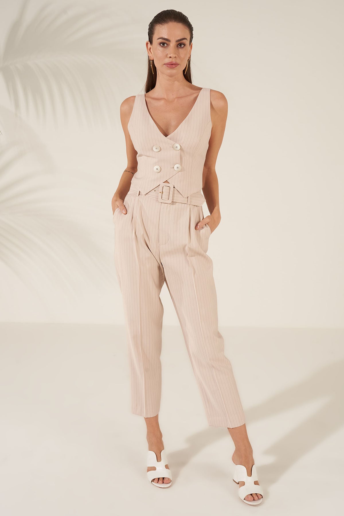 Hanita Sırt Dekolteli Kruvaze Yelek-Libas Trendy Fashion Store