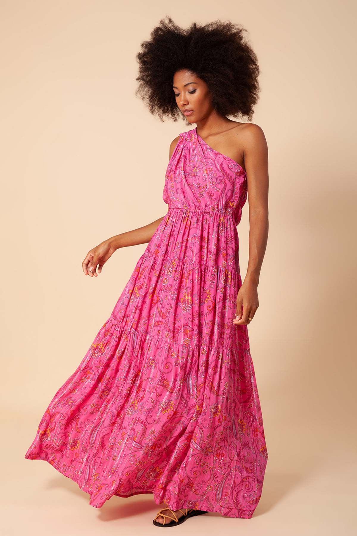 Hale Bob Charlize Tek Omuz Maxi Elbise-Libas Trendy Fashion Store