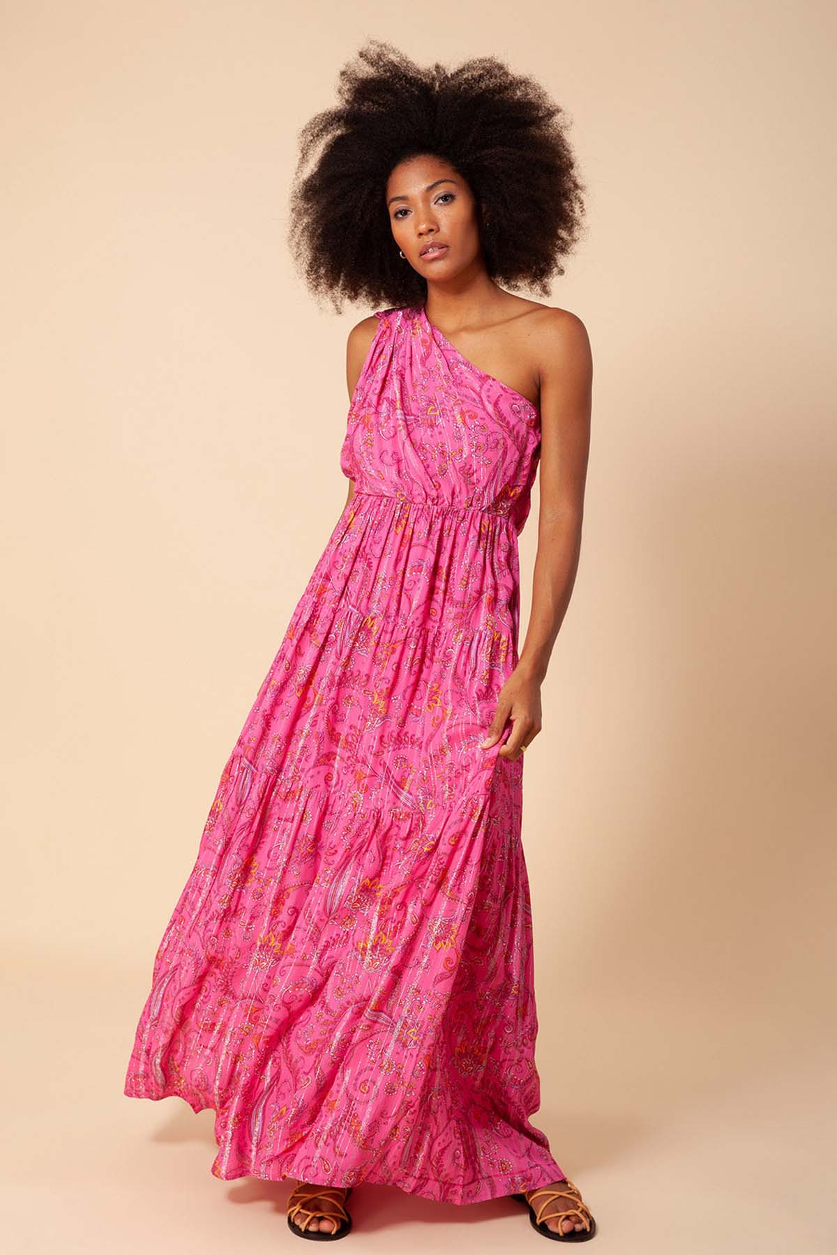 Hale Bob Charlize Tek Omuz Maxi Elbise-Libas Trendy Fashion Store