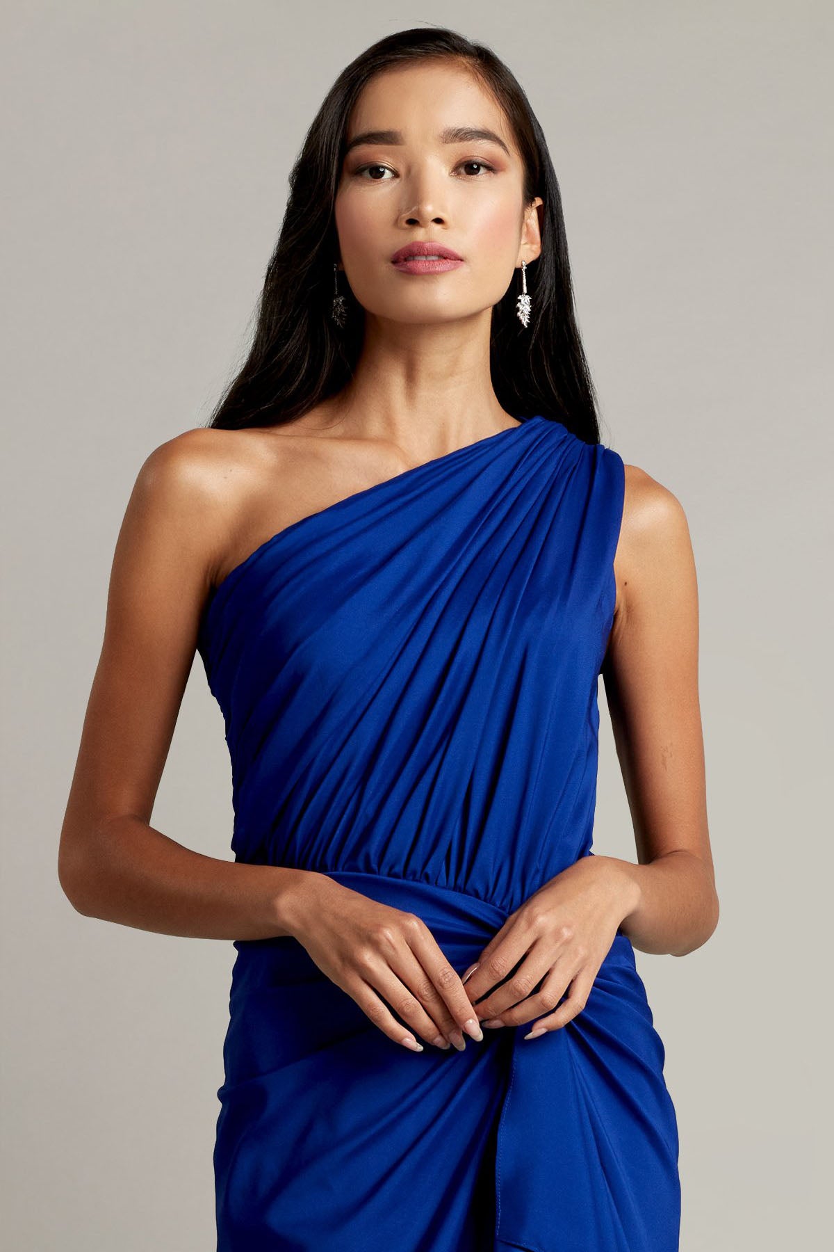 Tadashi Shoji Lena Tek Omuz Maxi Abiye Elbise-Libas Trendy Fashion Store