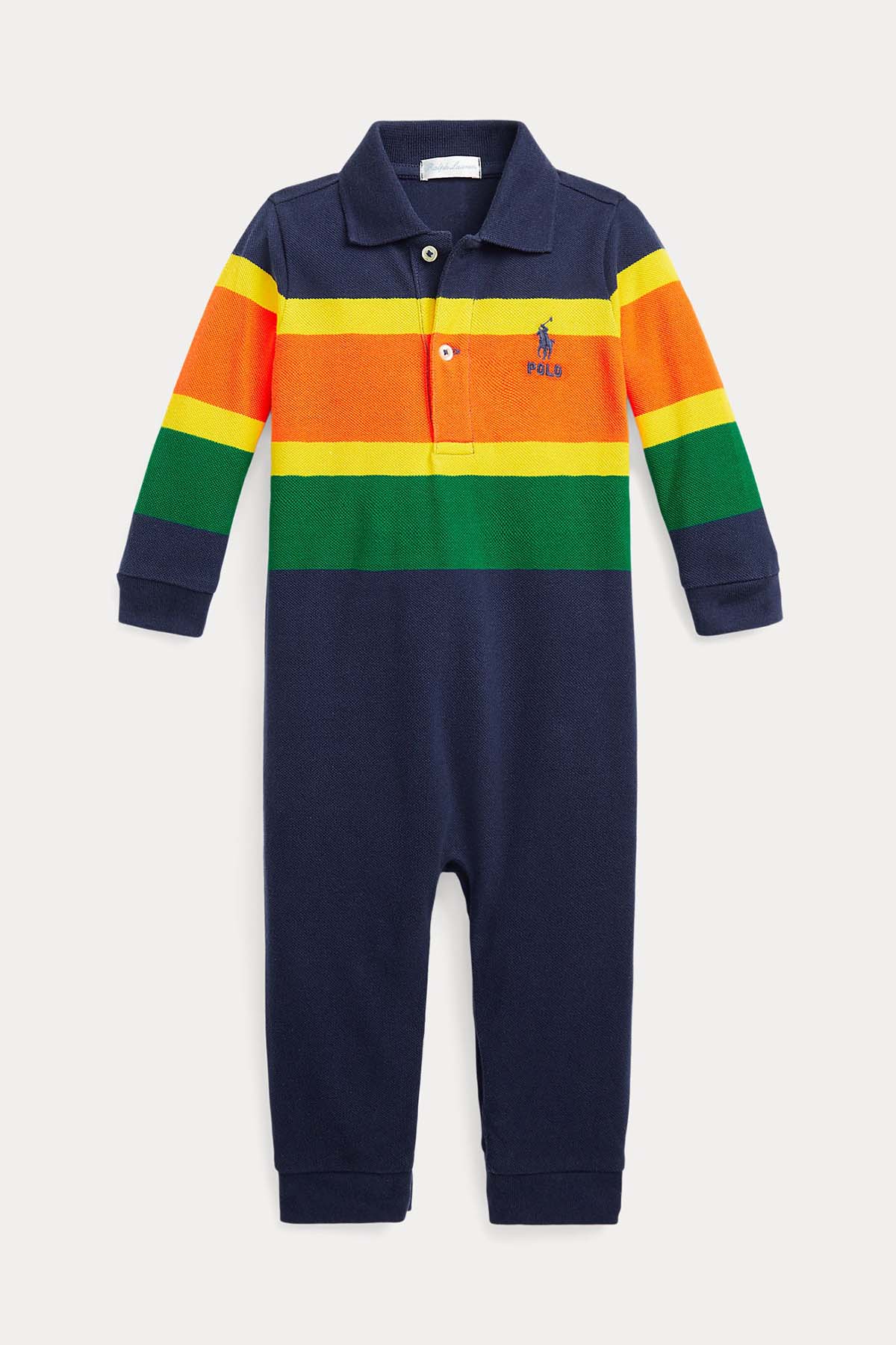Polo Ralph Lauren Kids 3-6 Aylık Erkek Bebek Polo Yaka Polo Bear Tulum