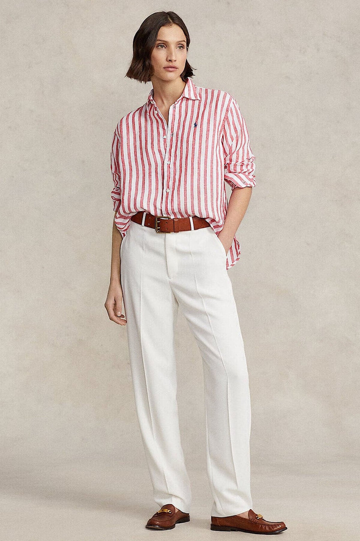 Polo Ralph Lauren Çizgili Keten Gömlek-Libas Trendy Fashion Store