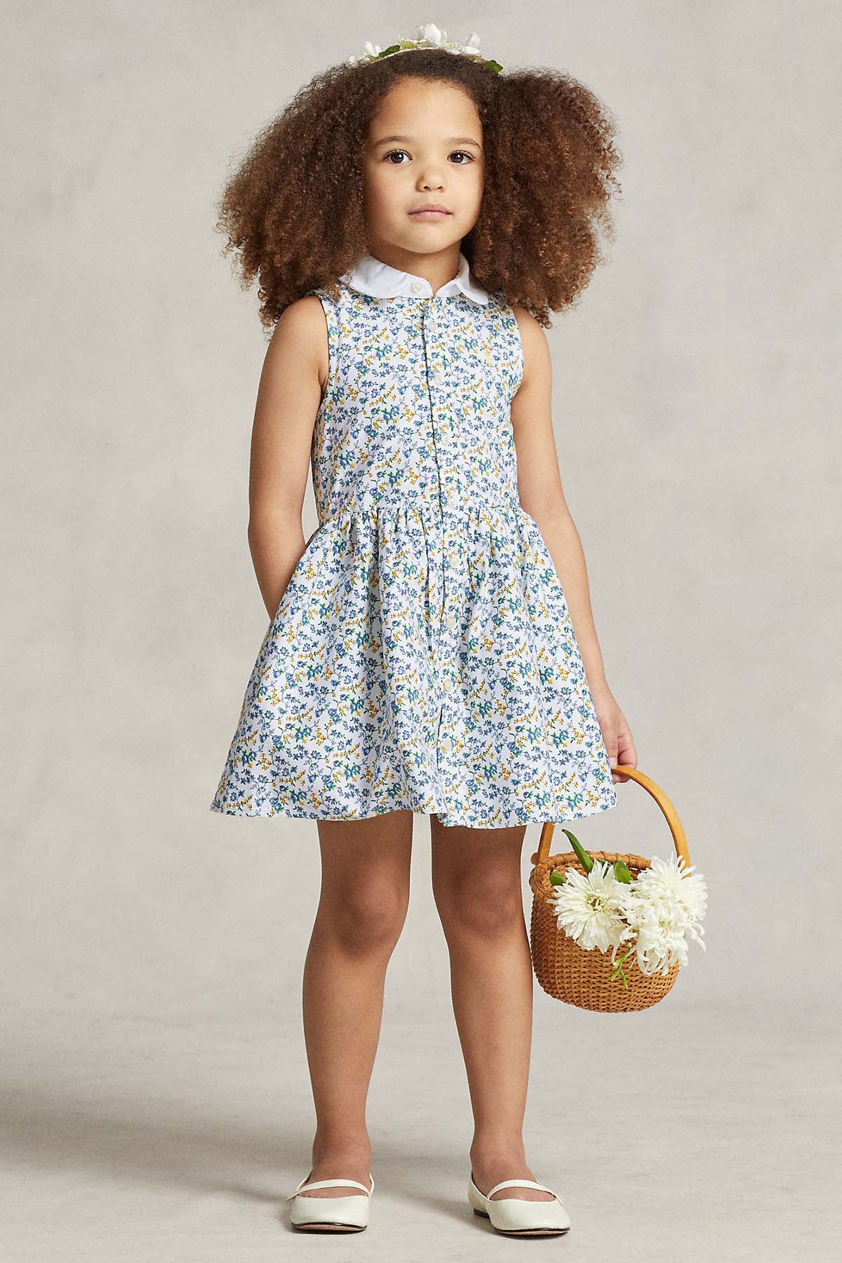 Polo Ralph Lauren Kids 2-4 Yaş Kız Çocuk Çiçek Desenli Gömlek Elbise