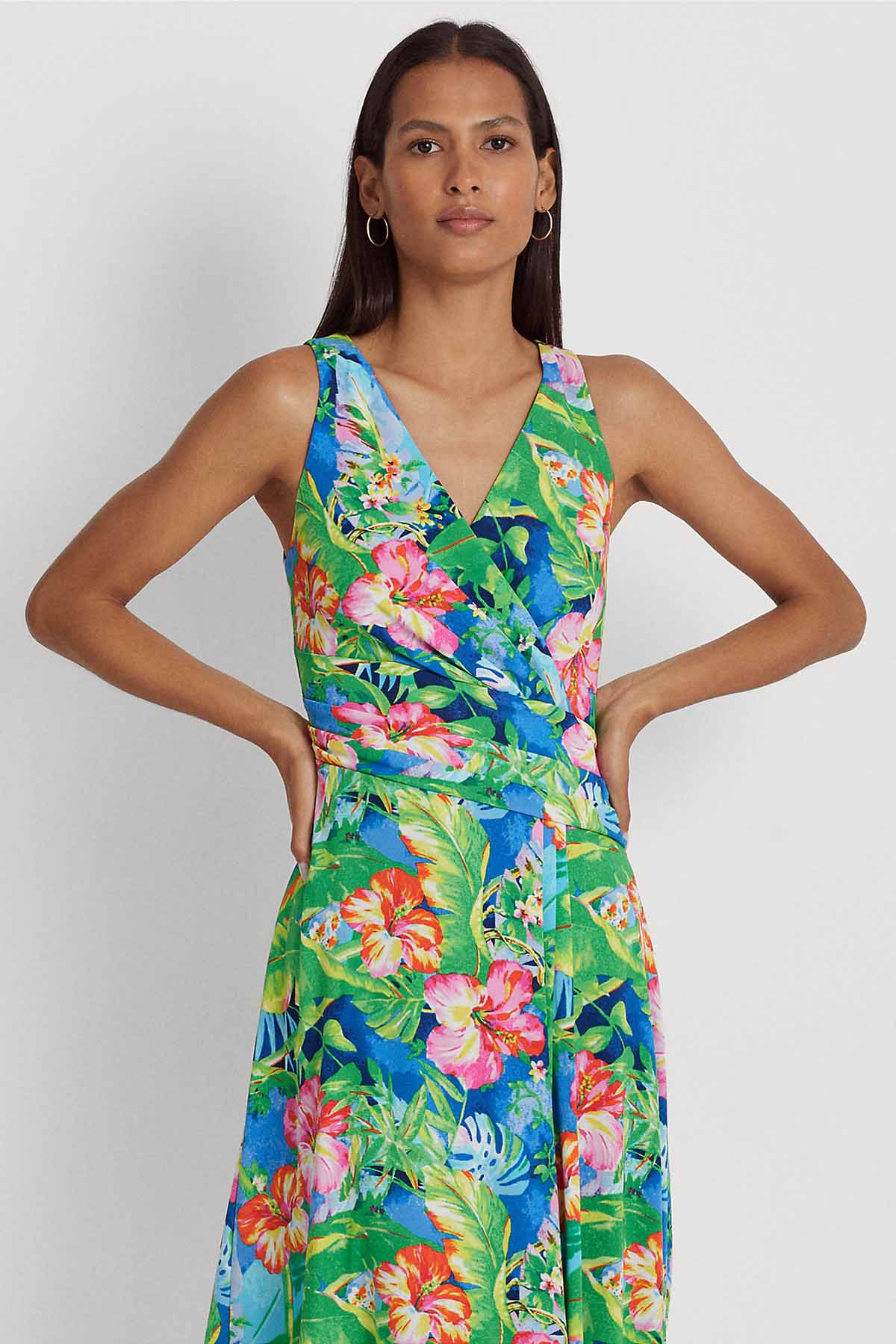 Polo Ralph Lauren V Yaka Desenli Dizüstü Elbise-Libas Trendy Fashion Store