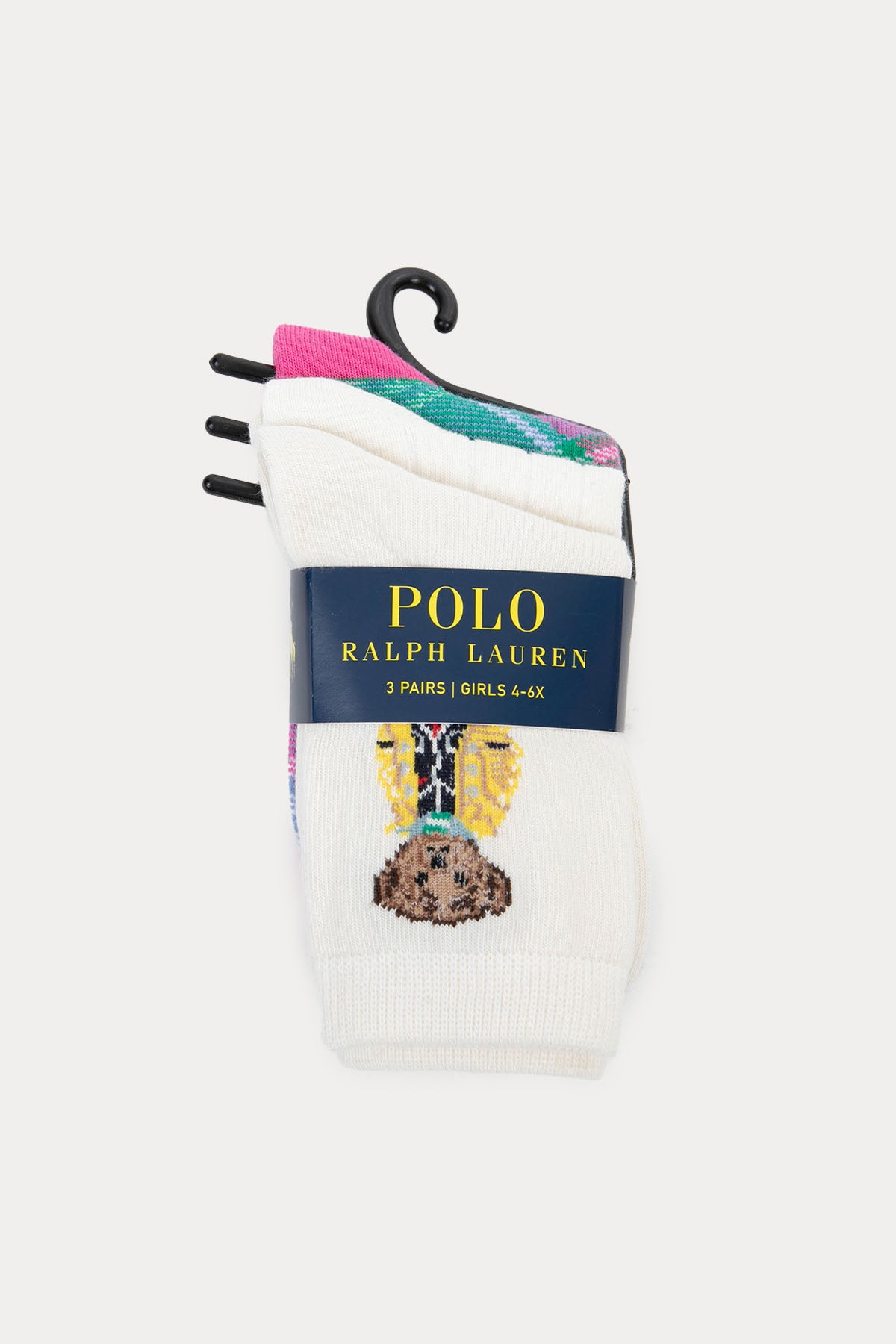 Polo Ralph Lauren Kids 4-6.5 Yaş Kız Çocuk Polo Bear 3'lü Paket Çorap-Libas Trendy Fashion Store