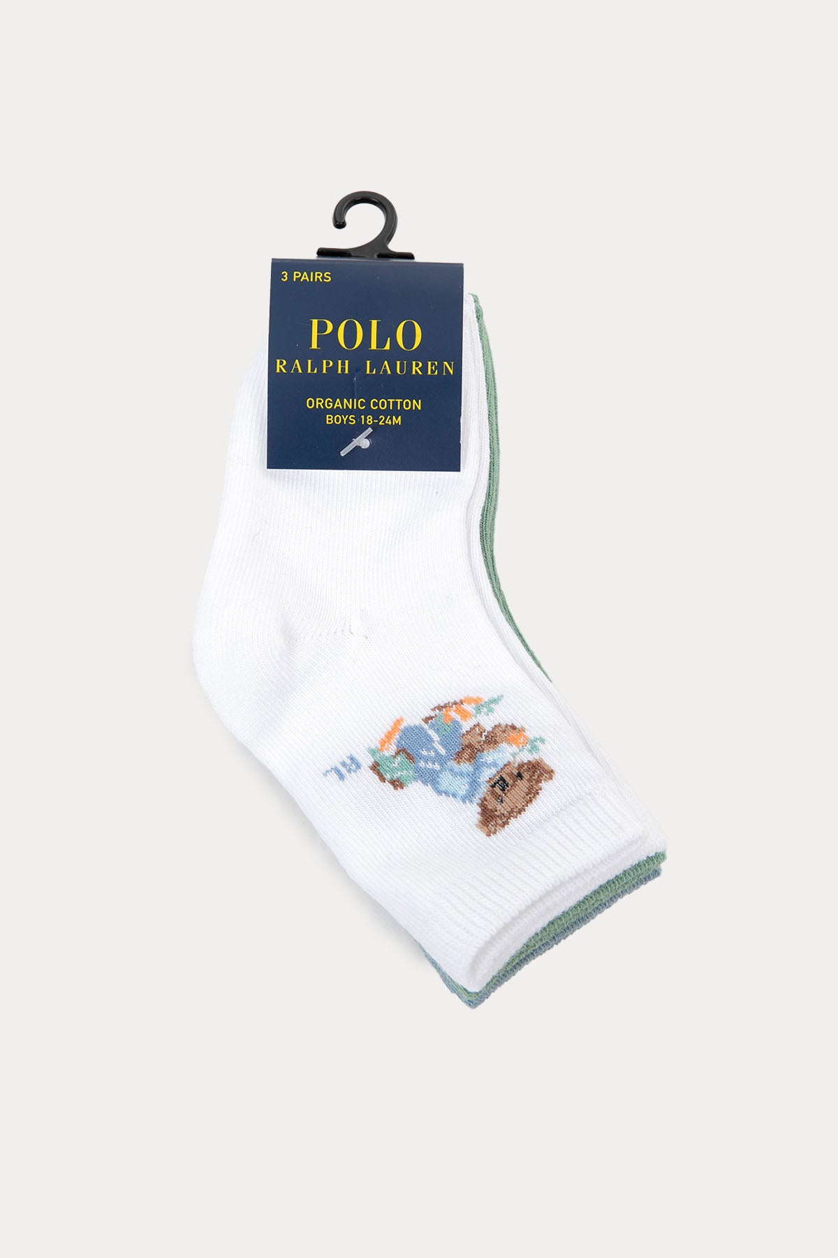 Polo Ralph Lauren Kids 18-24 Aylık Erkek Bebek Polo Bear 3'lü Paket Çorap-Libas Trendy Fashion Store