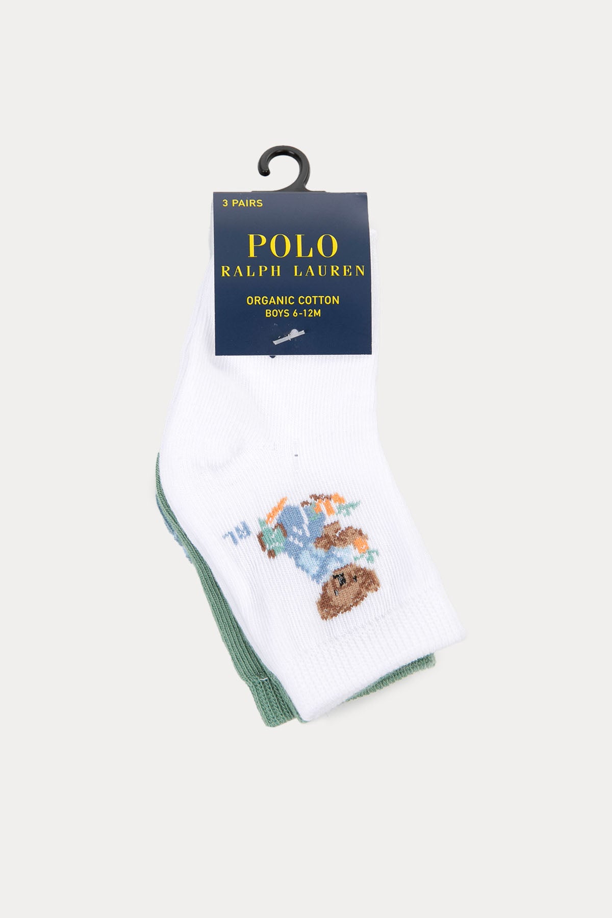 Polo Ralph Lauren Kids 6-12 Aylık Erkek Bebek Polo Bear 3'lü Paket Çorap-Libas Trendy Fashion Store