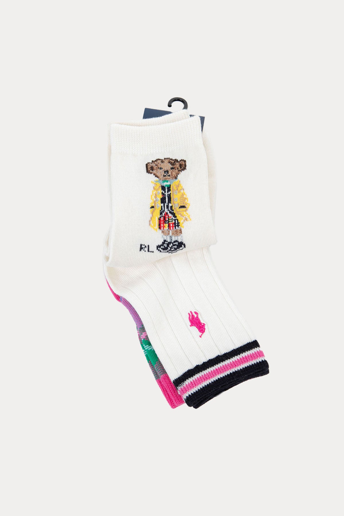 Polo Ralph Lauren Kids 2-4 Yaş Kız Çocuk Polo Bear 3'lü Paket Çorap-Libas Trendy Fashion Store