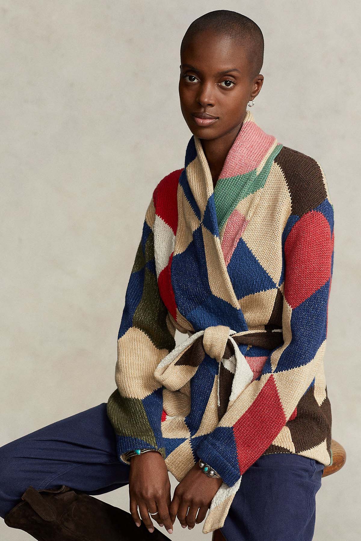 Polo Ralph Lauren Renkli Örgü Ketenli Ceket-Libas Trendy Fashion Store