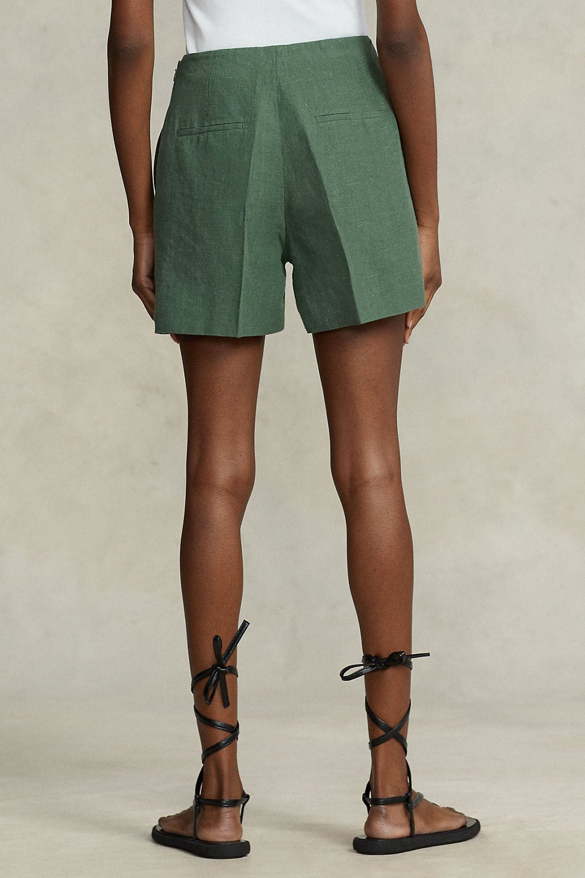 Polo Ralph Lauren Yüksek Bel Keten Şort