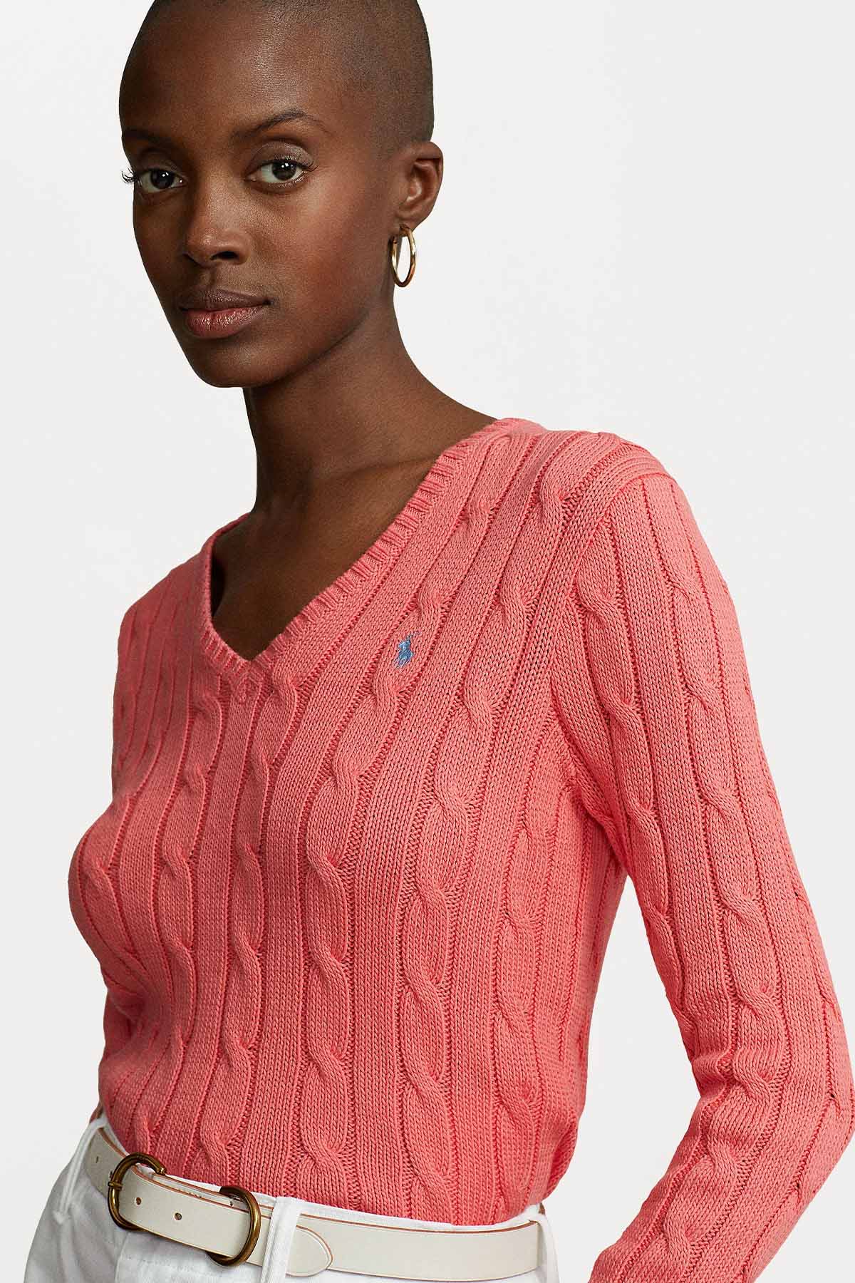 Polo Ralph Lauren Pima Cotton Slim Fit V Yaka Saç Örgü Triko-Libas Trendy Fashion Store