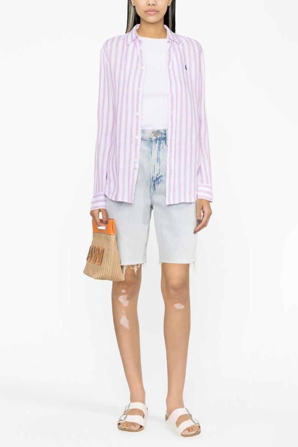 Polo Ralph Lauren Relaxed Fit Çizgili Keten Gömlek-Libas Trendy Fashion Store