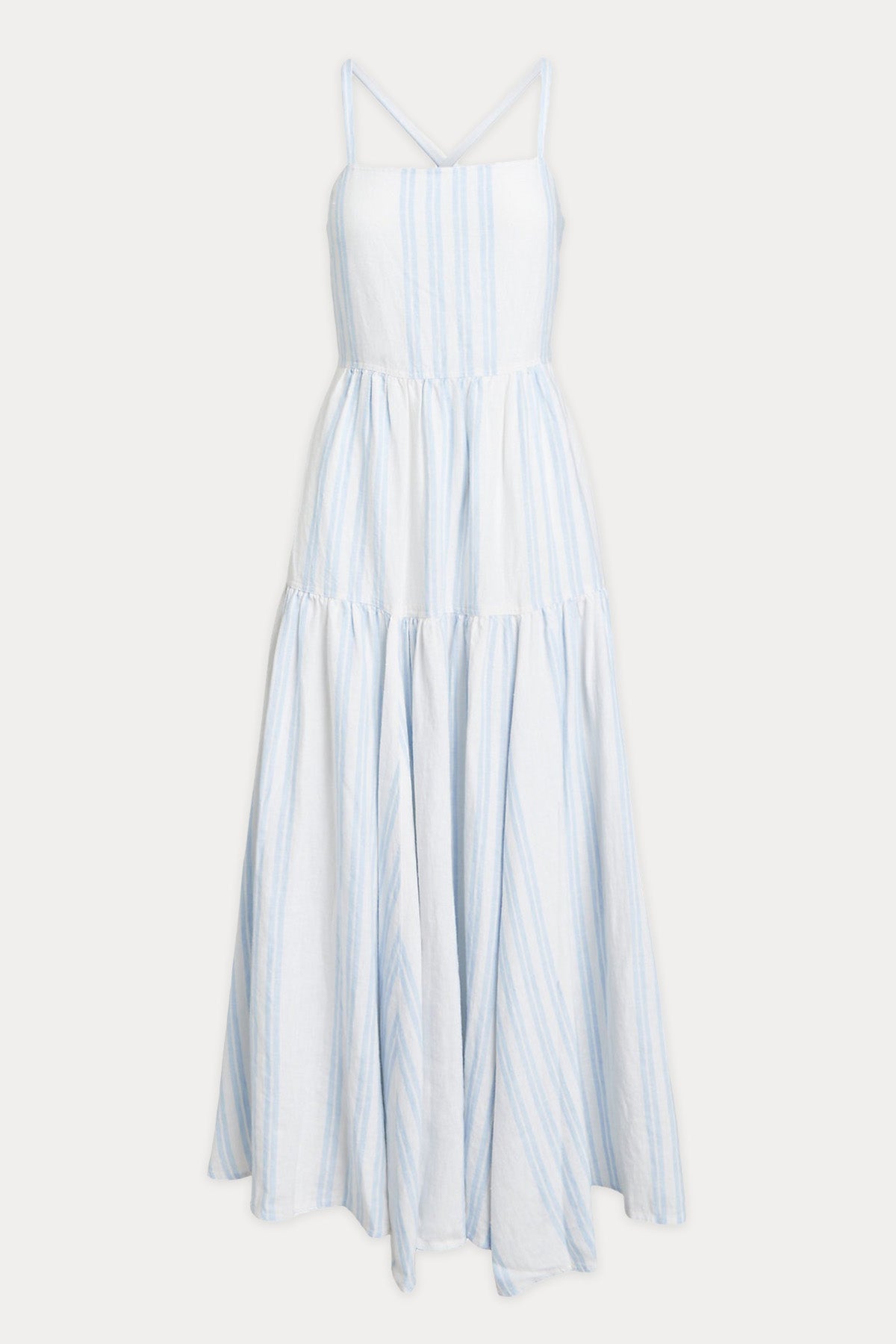 Polo Ralph Lauren Çizgili Maxi Keten Elbise