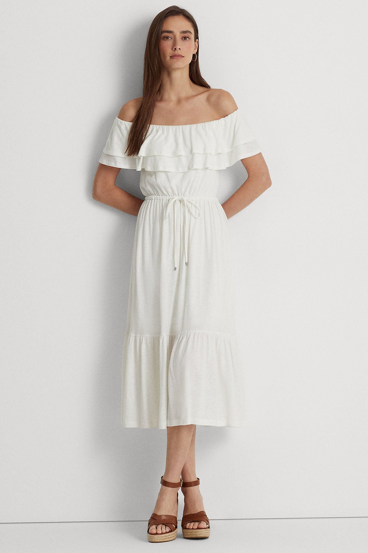 Polo Ralph Lauren Ketenli Midi Elbise