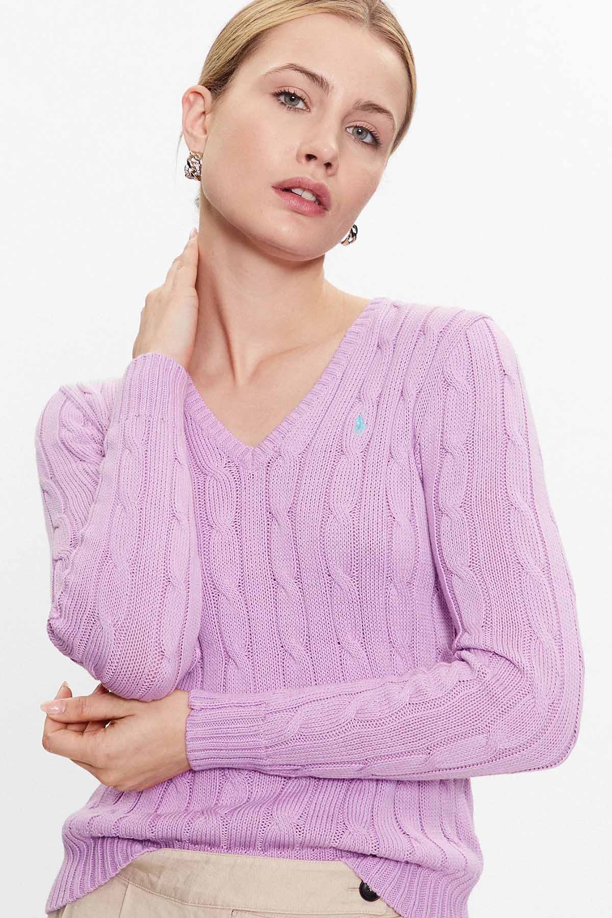 Polo Ralph Lauren Pima Cotton Slim Fit V Yaka Saç Örgü Triko-Libas Trendy Fashion Store