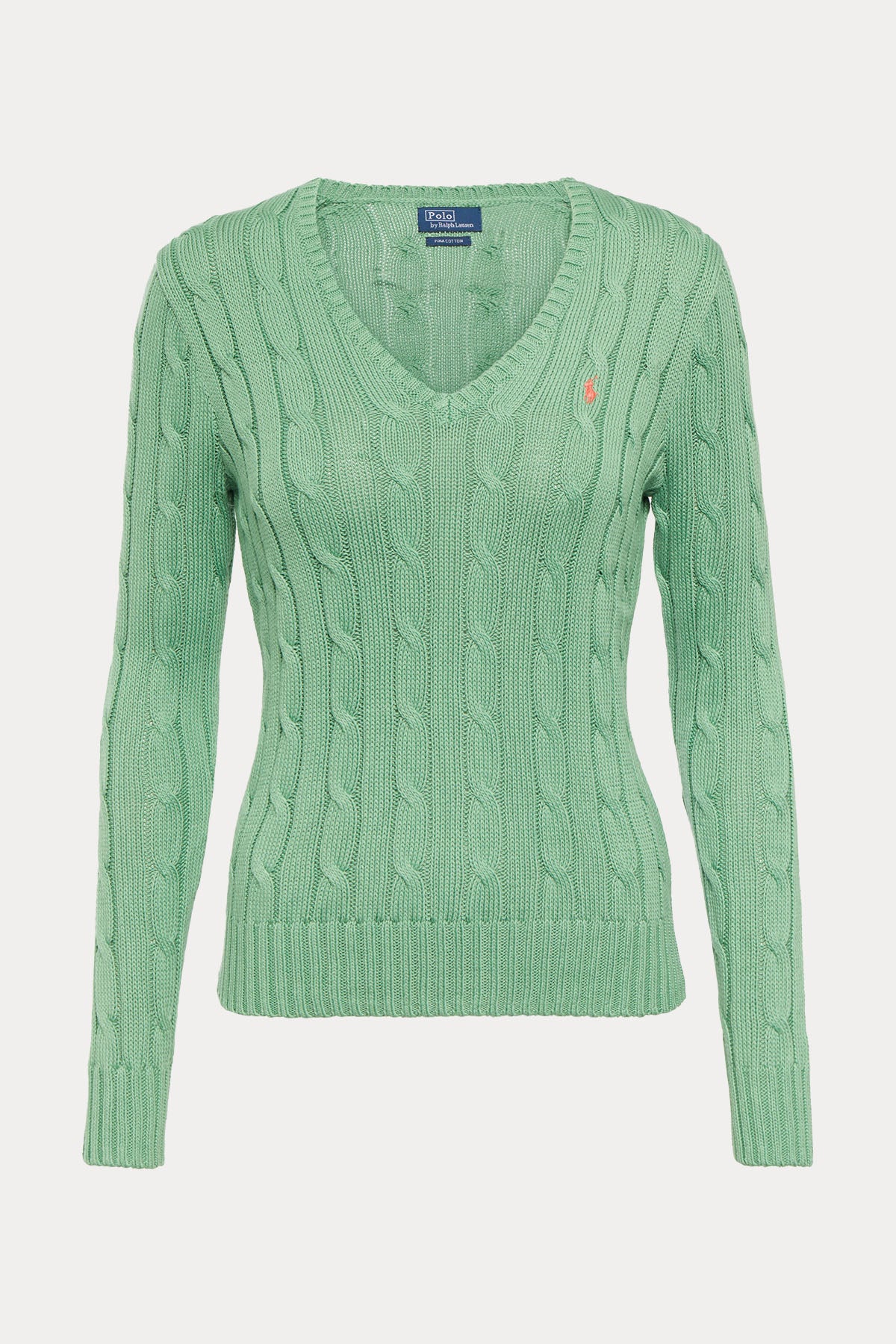 Polo Ralph Lauren Pima Cotton Slim Fit V Yaka Saç Örgü Triko-Libas Trendy Fashion Store