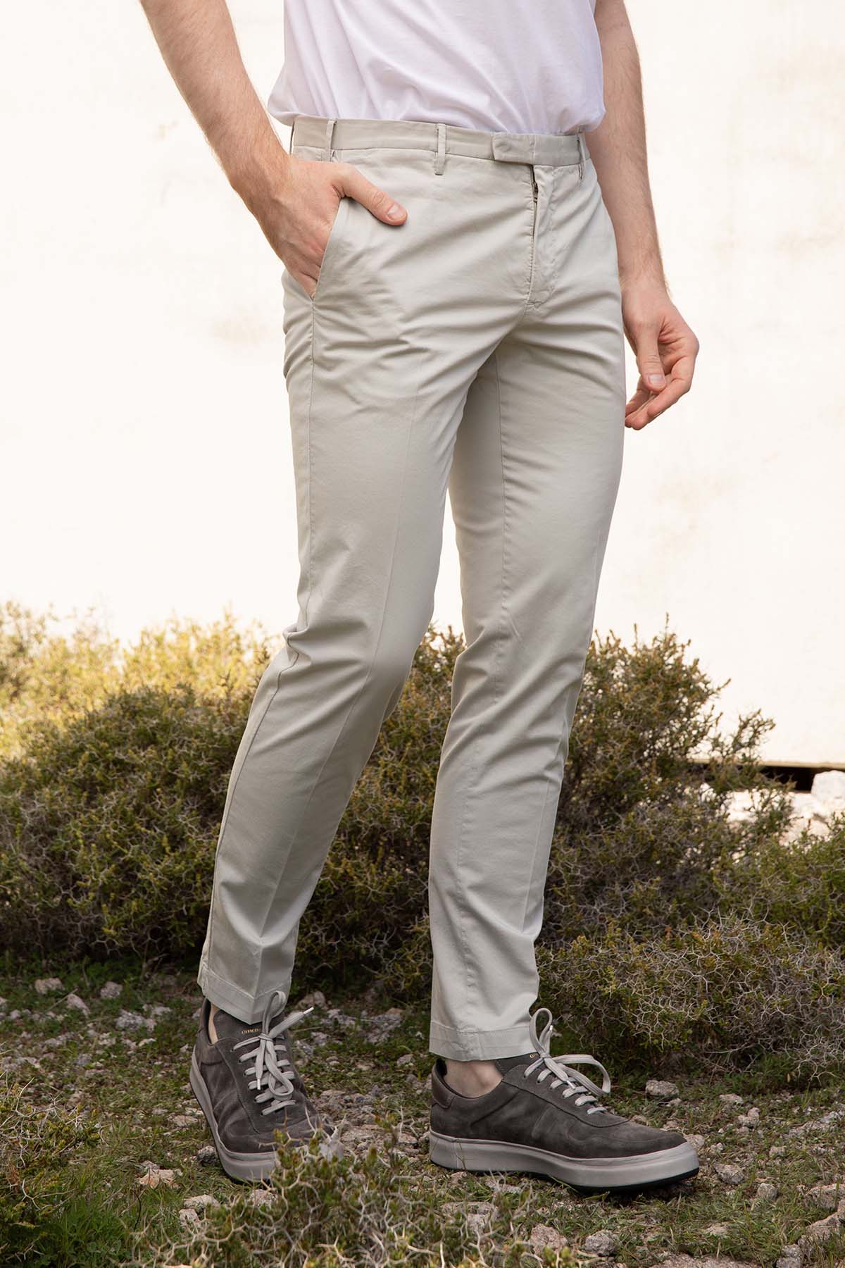 Pantaloni Torino Skinny Fit Yandan Cepli Streç Pantolon