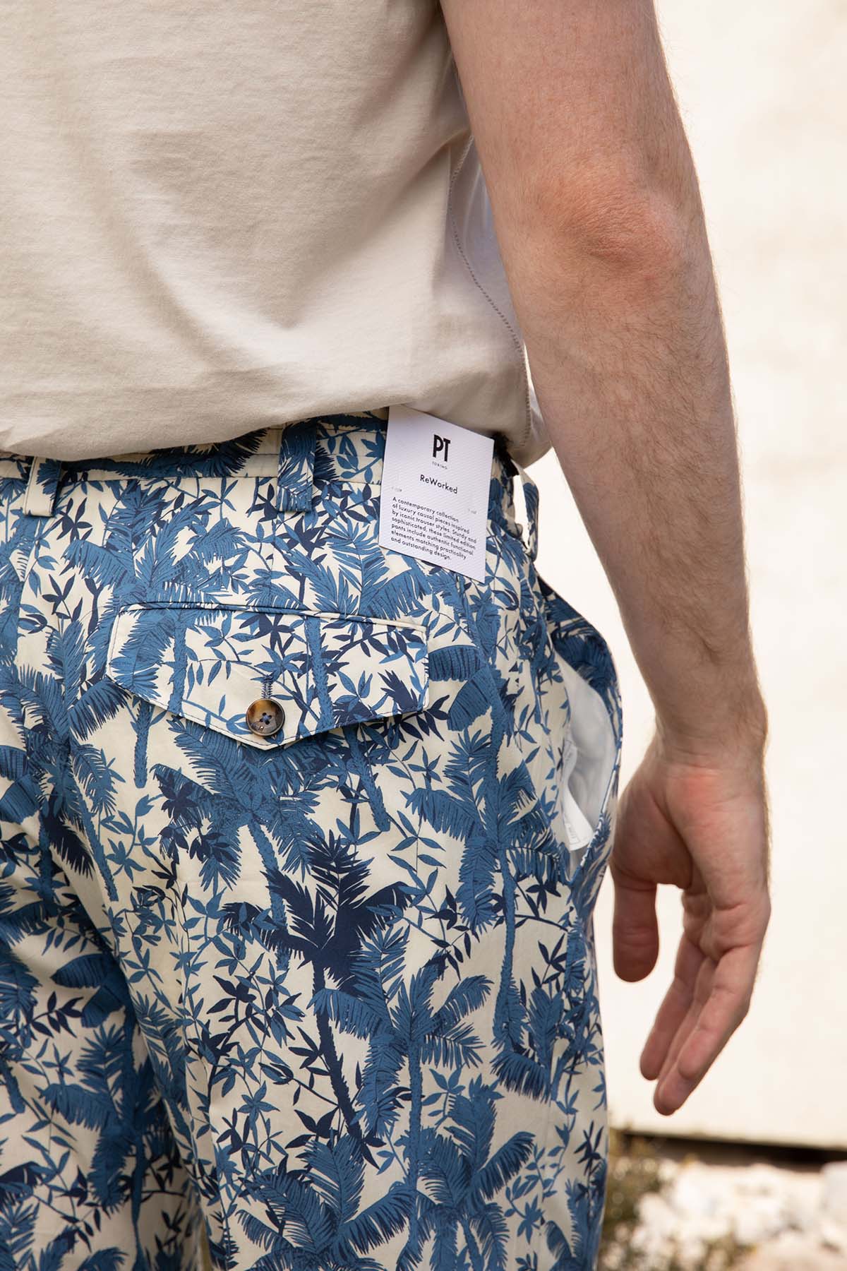 Pantaloni Torino The Rebel Palmiye Desenli Duble Paça Pantolon