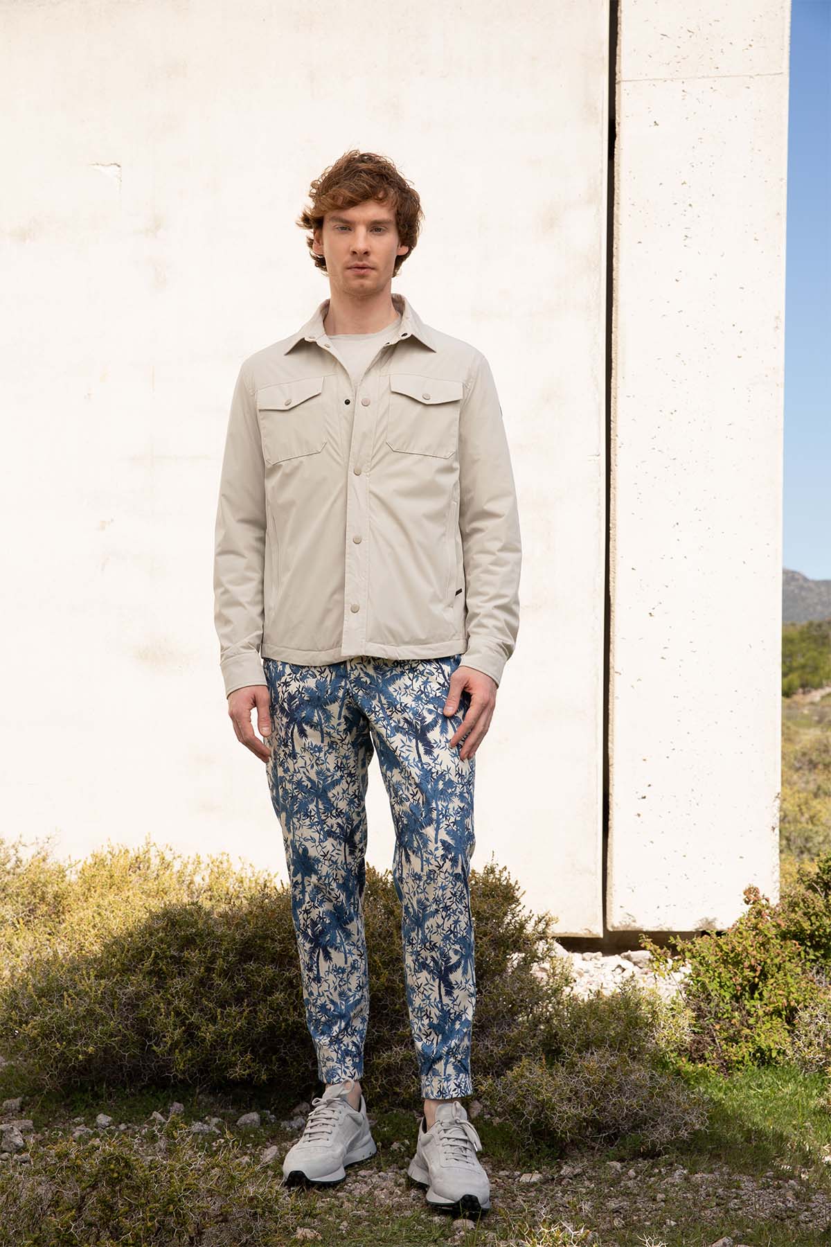 Pantaloni Torino The Rebel Palmiye Desenli Duble Paça Pantolon