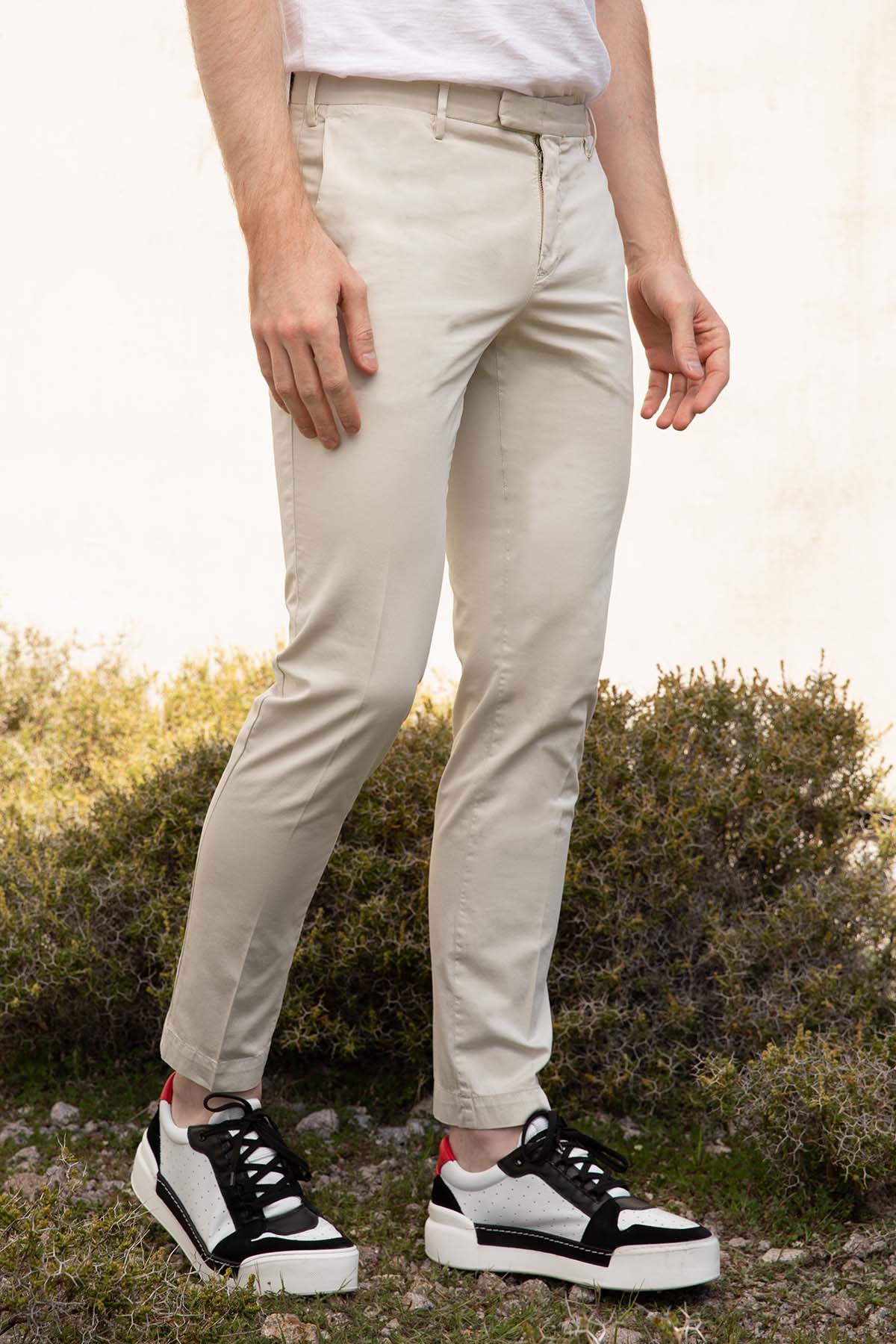 Pantaloni Torino Skinny Fit Yandan Cepli Streç Pantolon