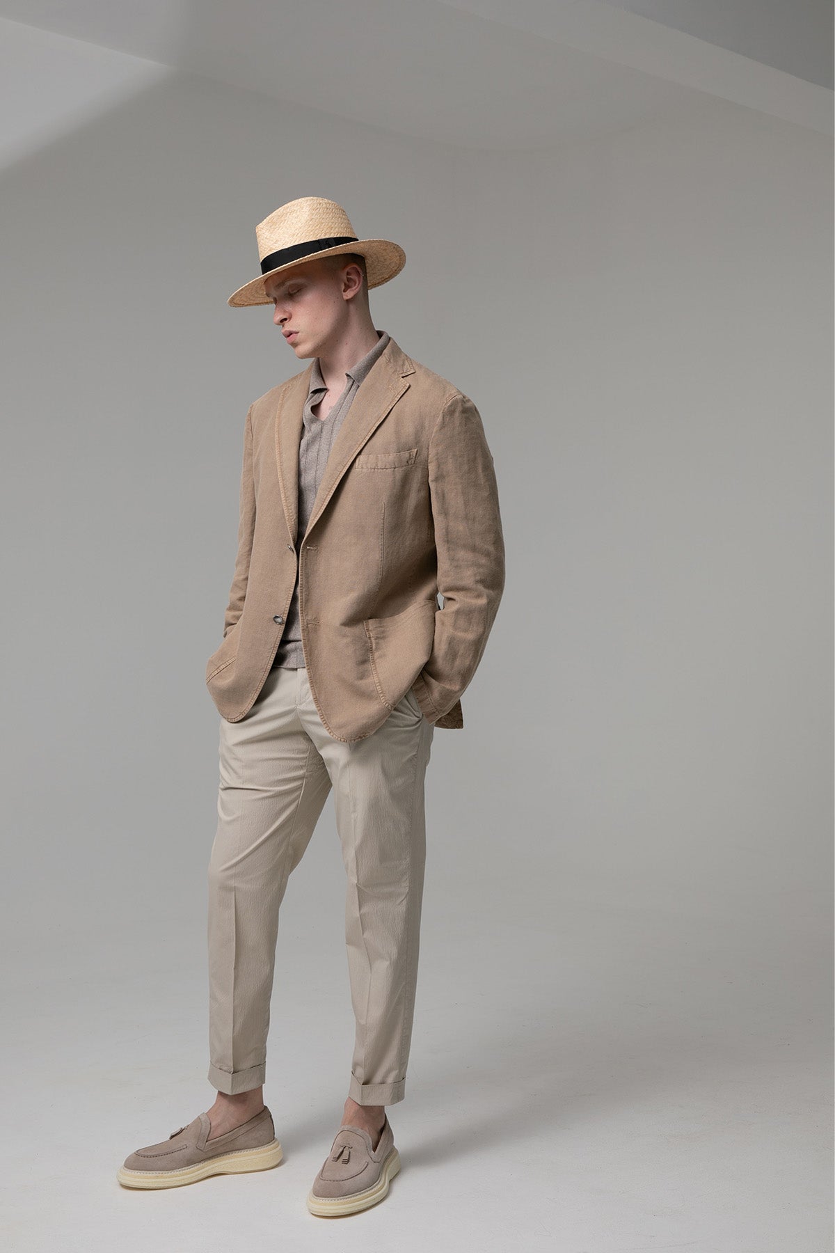 Pantaloni Torino The Rebel Streç Gofre Kumaş Duble Paça Pantolon-Libas Trendy Fashion Store