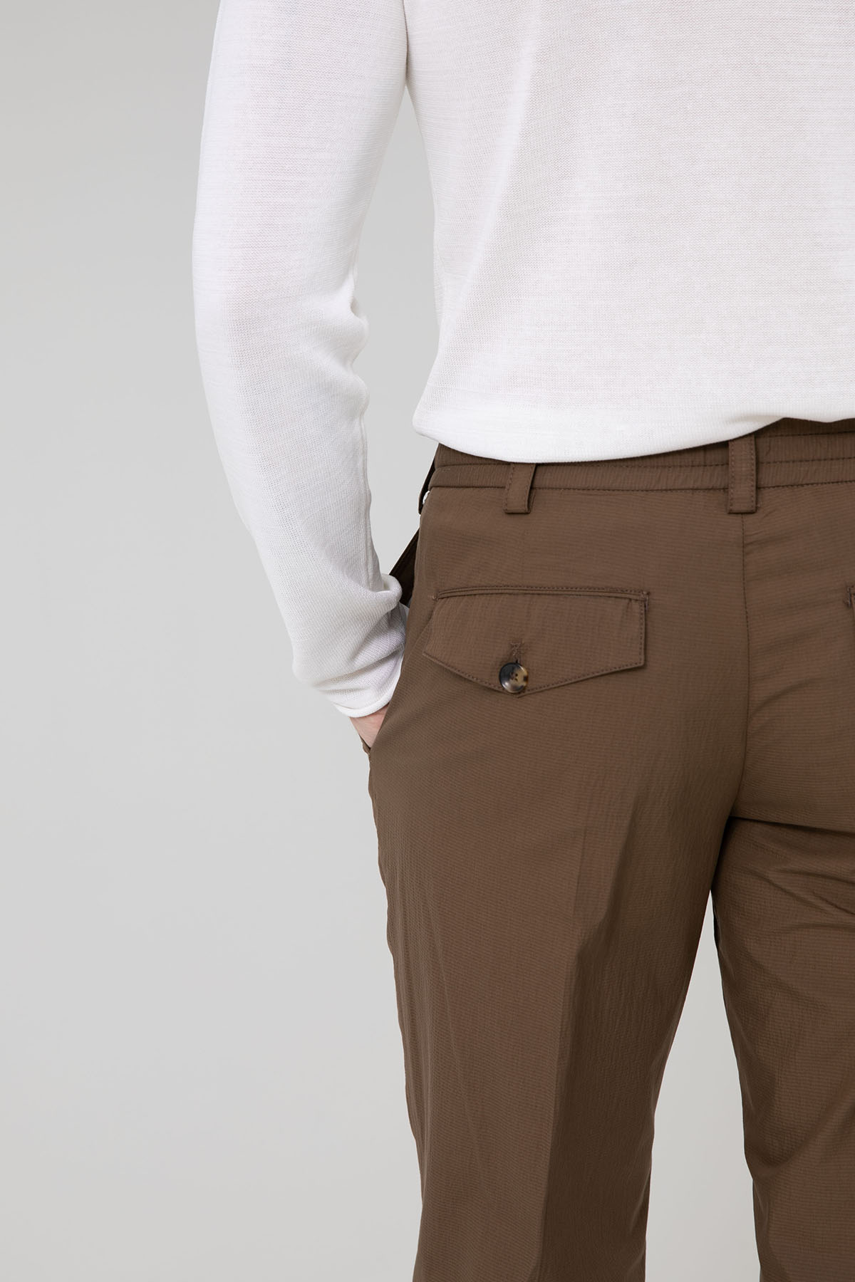 Pantaloni Torino The Rebel Streç Gofre Kumaş Duble Paça Pantolon