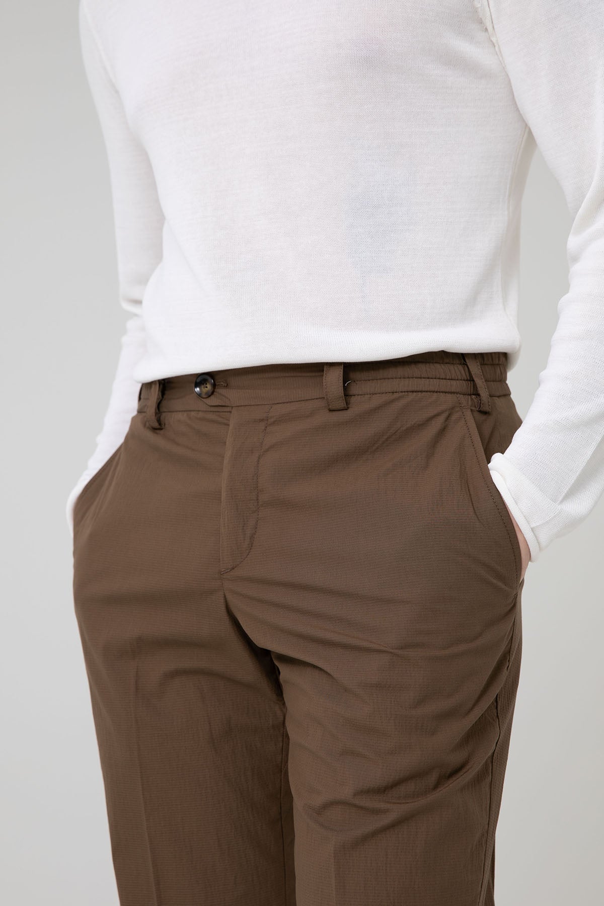 Pantaloni Torino The Rebel Streç Gofre Kumaş Duble Paça Pantolon