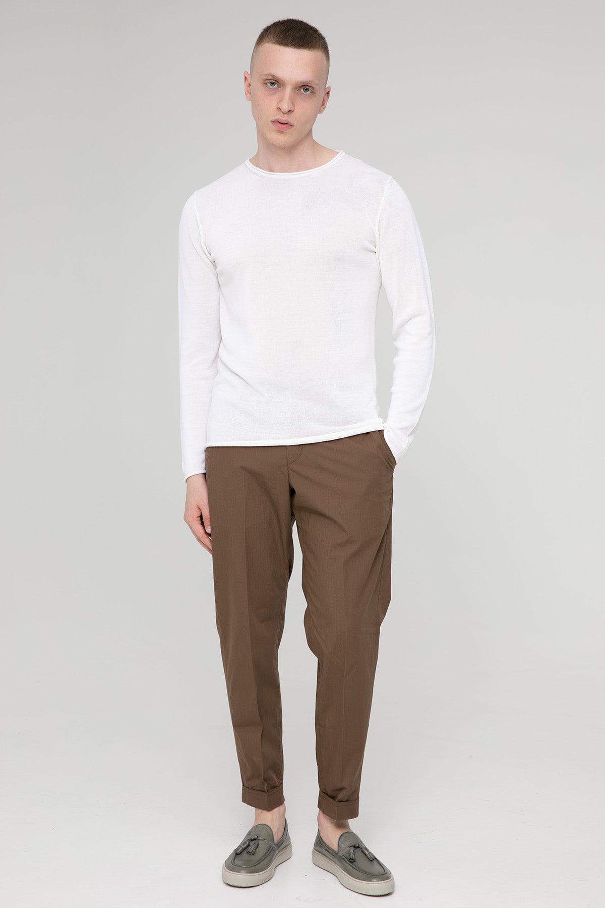 Pantaloni Torino The Rebel Streç Gofre Kumaş Duble Paça Pantolon