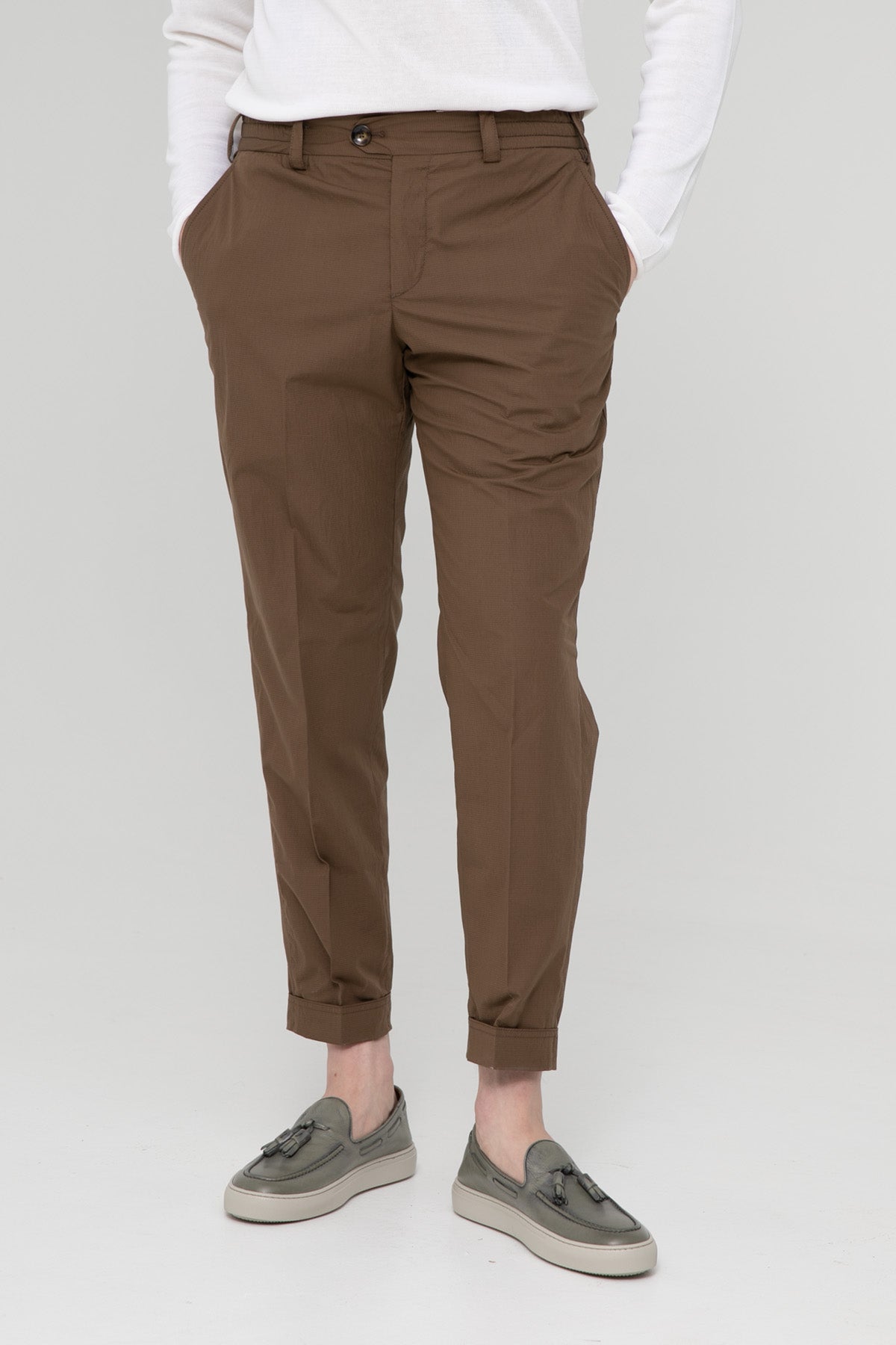 Pantaloni Torino The Rebel Streç Gofre Kumaş Duble Paça Pantolon