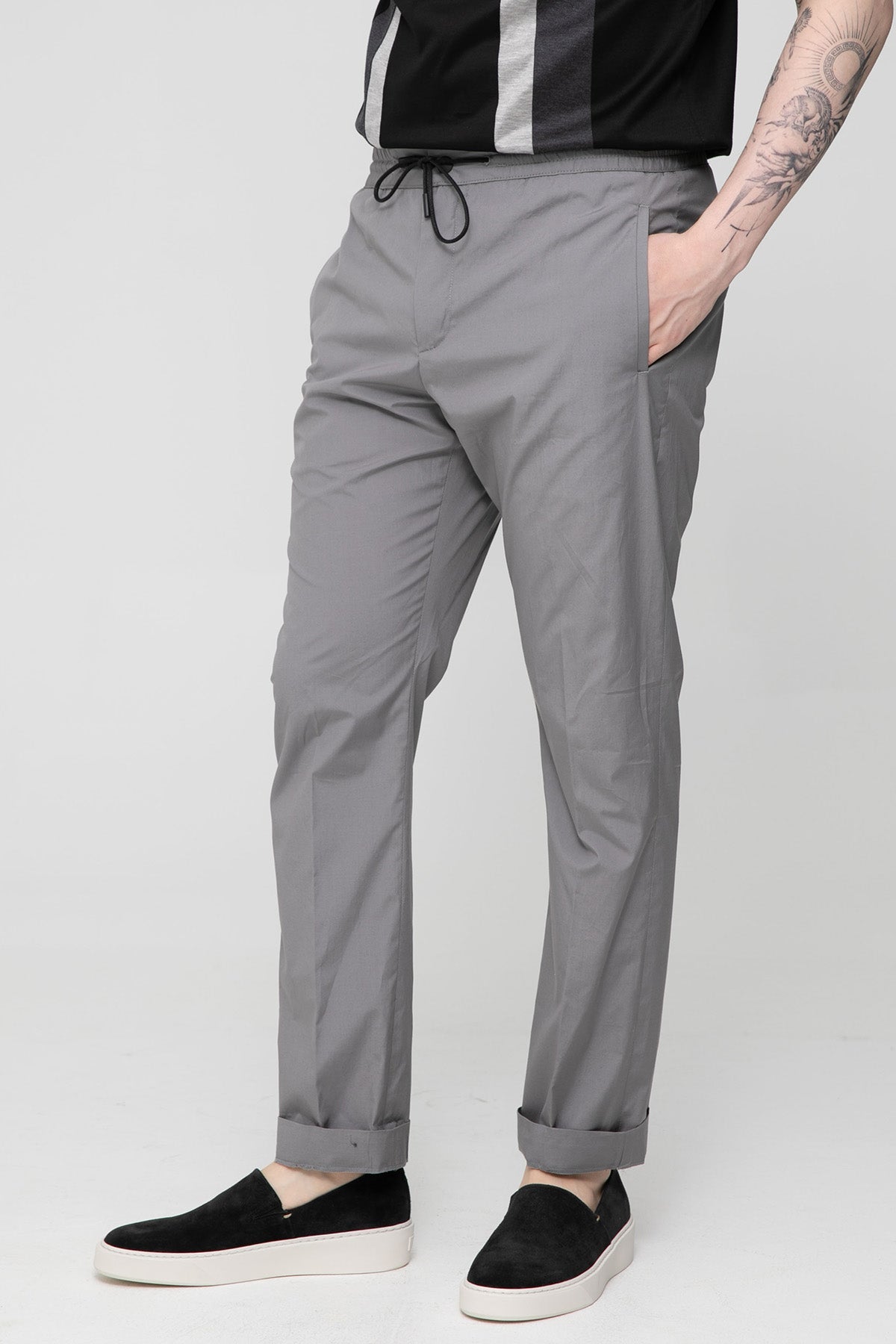 Pantaloni Torino Omega Slim Fit Beli Lastikli Streç Pantolon