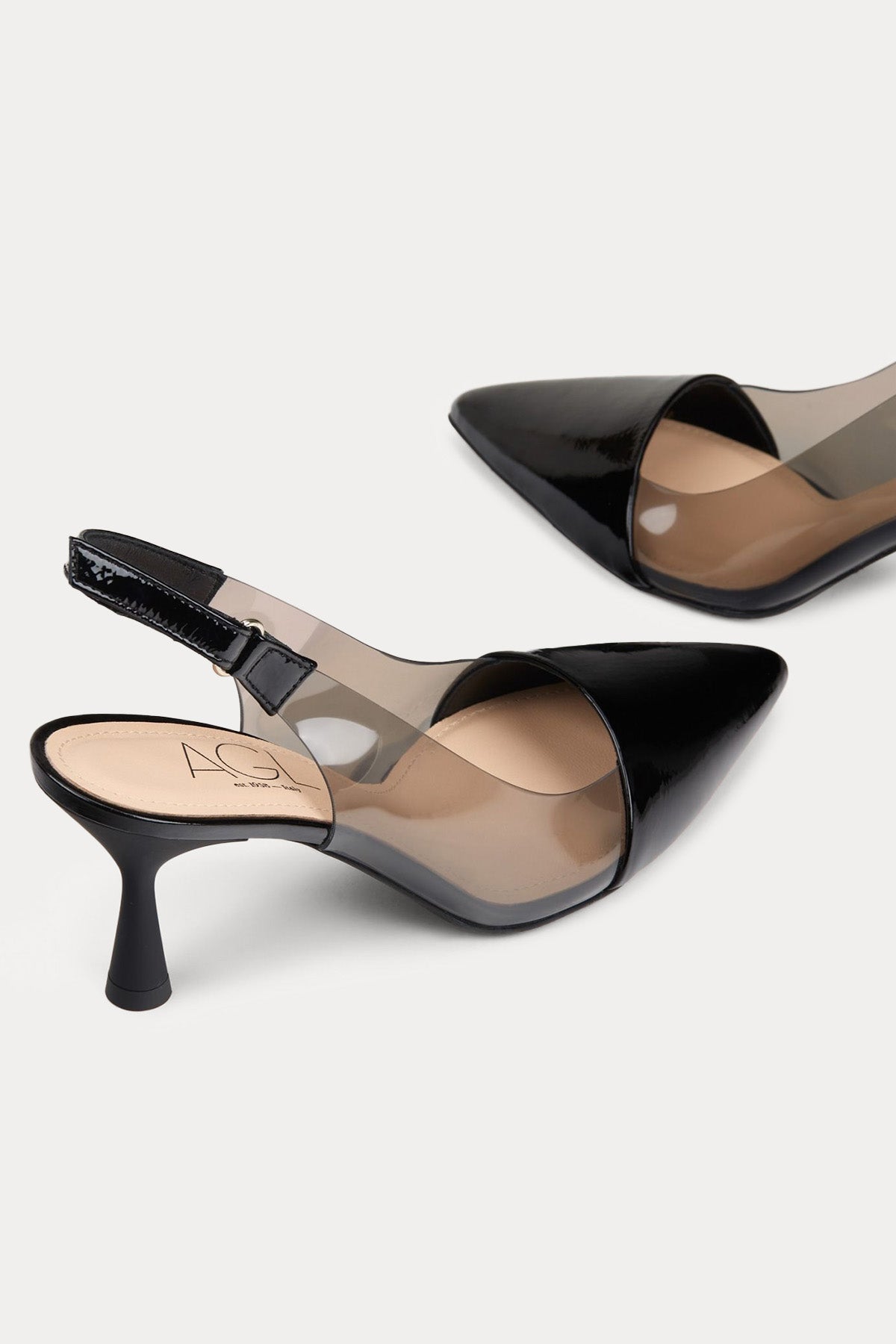 Agl Crystal Ide Şeffaf Detaylı Topuklu Deri Ayakkabı