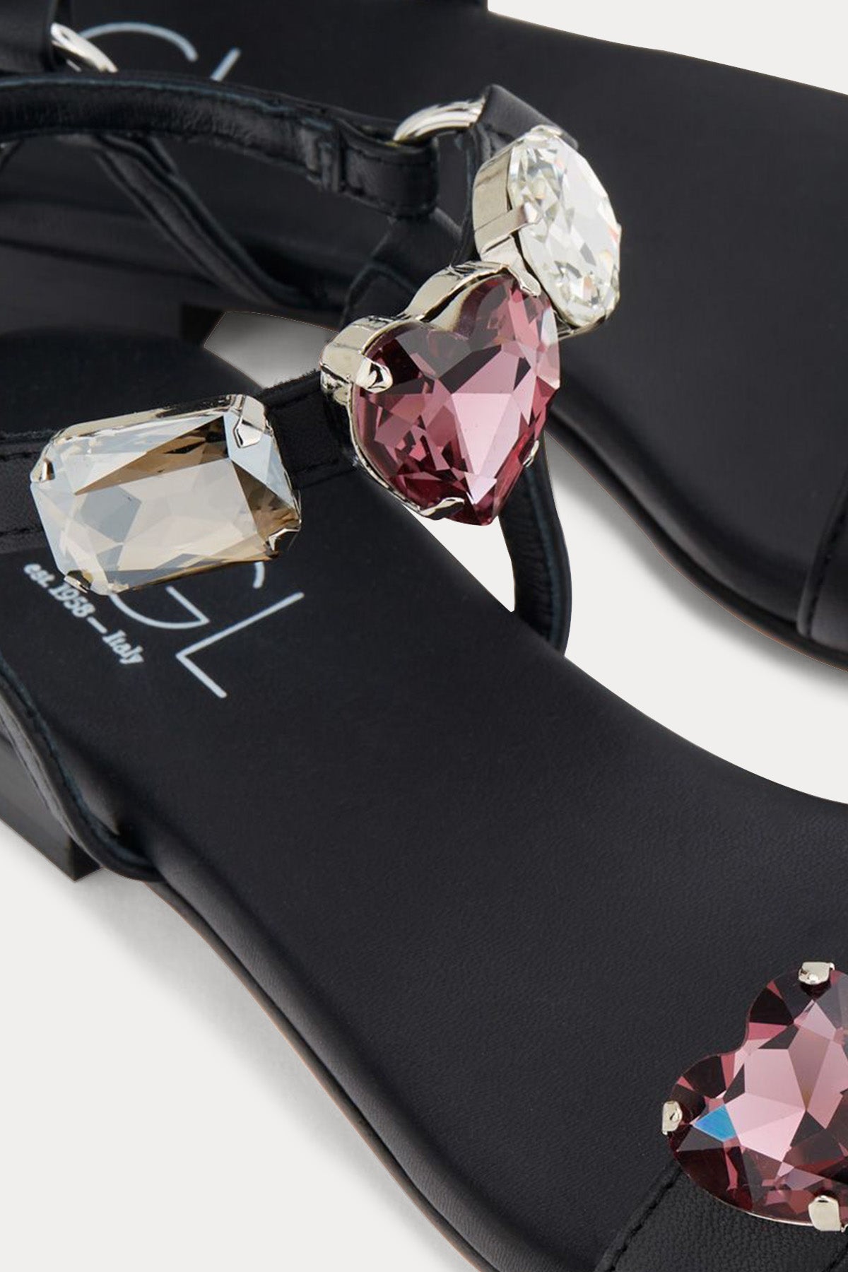 Agl Alice Precious Taş Aksesuarlı Deri Sandalet