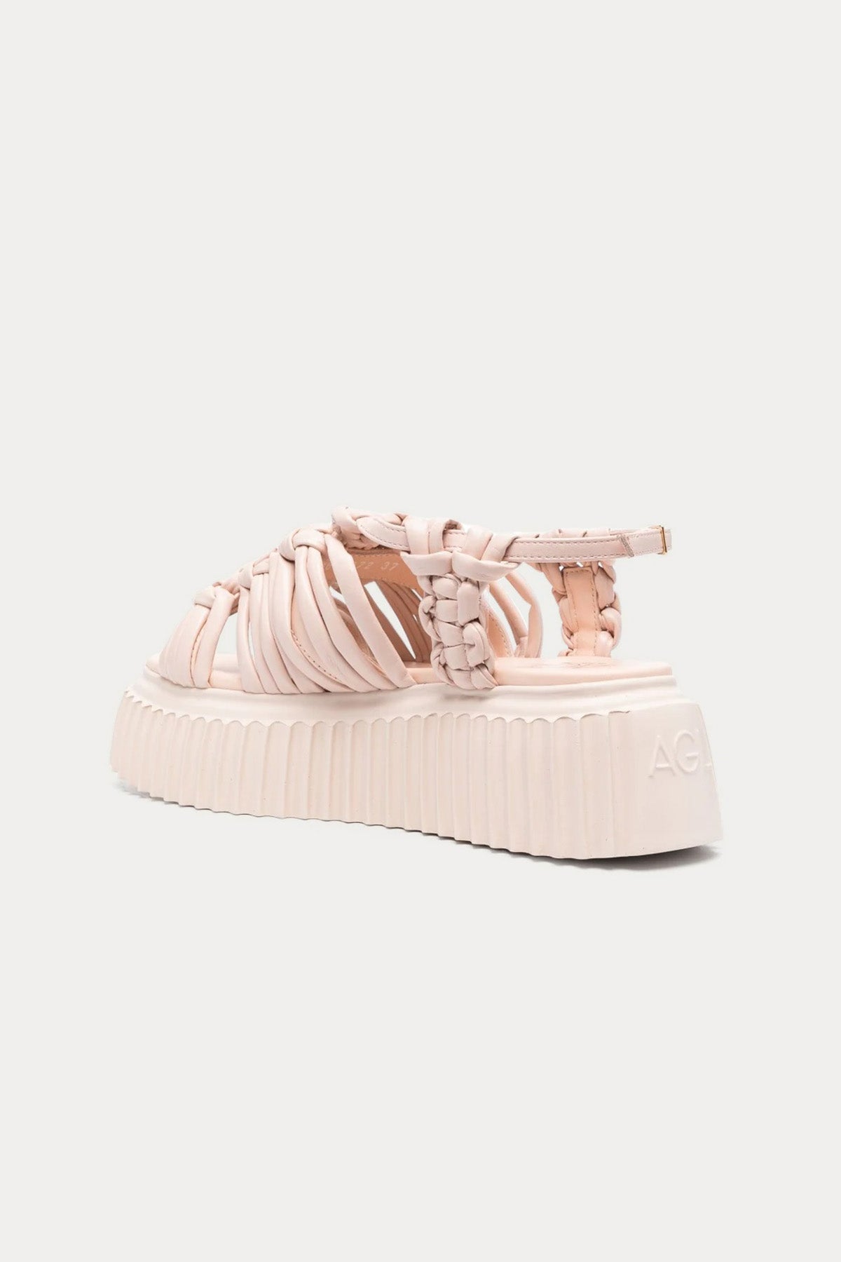 Agl Alice Flatform Örgü Deri Sandalet