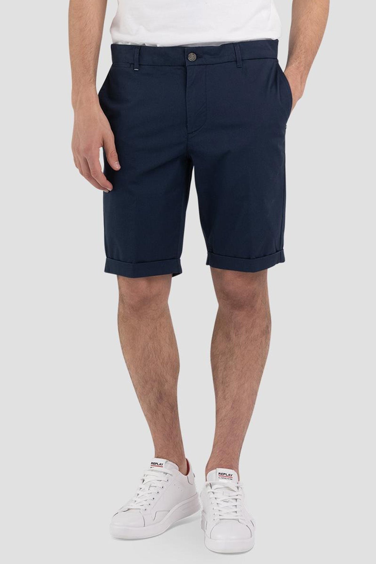 Replay Slim Fit Duble Paça Şort