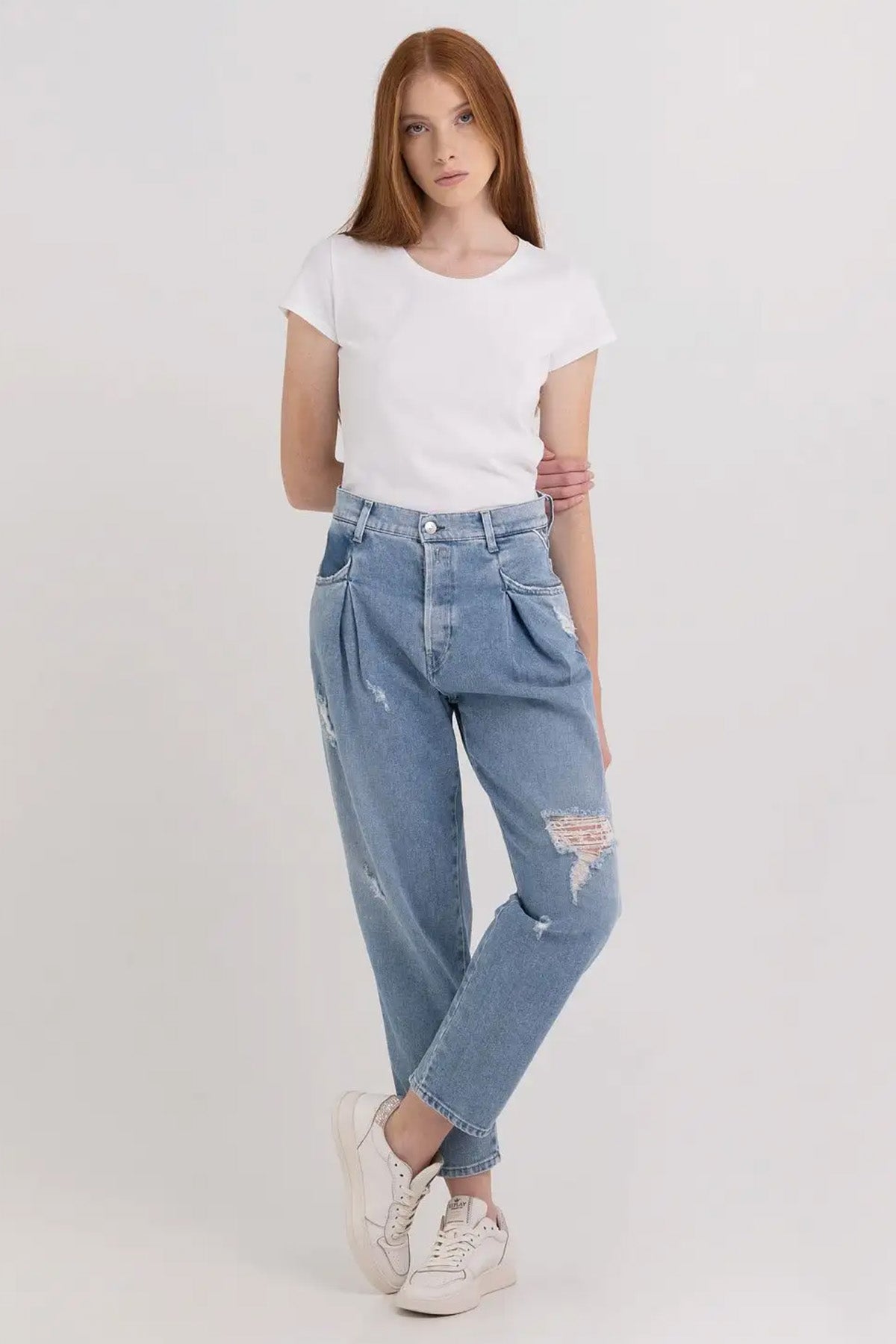 Replay Boyfriend Fit Tek Pile Jeans-Libas Trendy Fashion Store