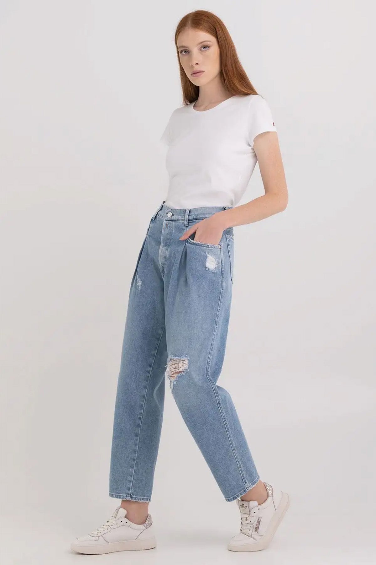 Replay Boyfriend Fit Tek Pile Jeans-Libas Trendy Fashion Store