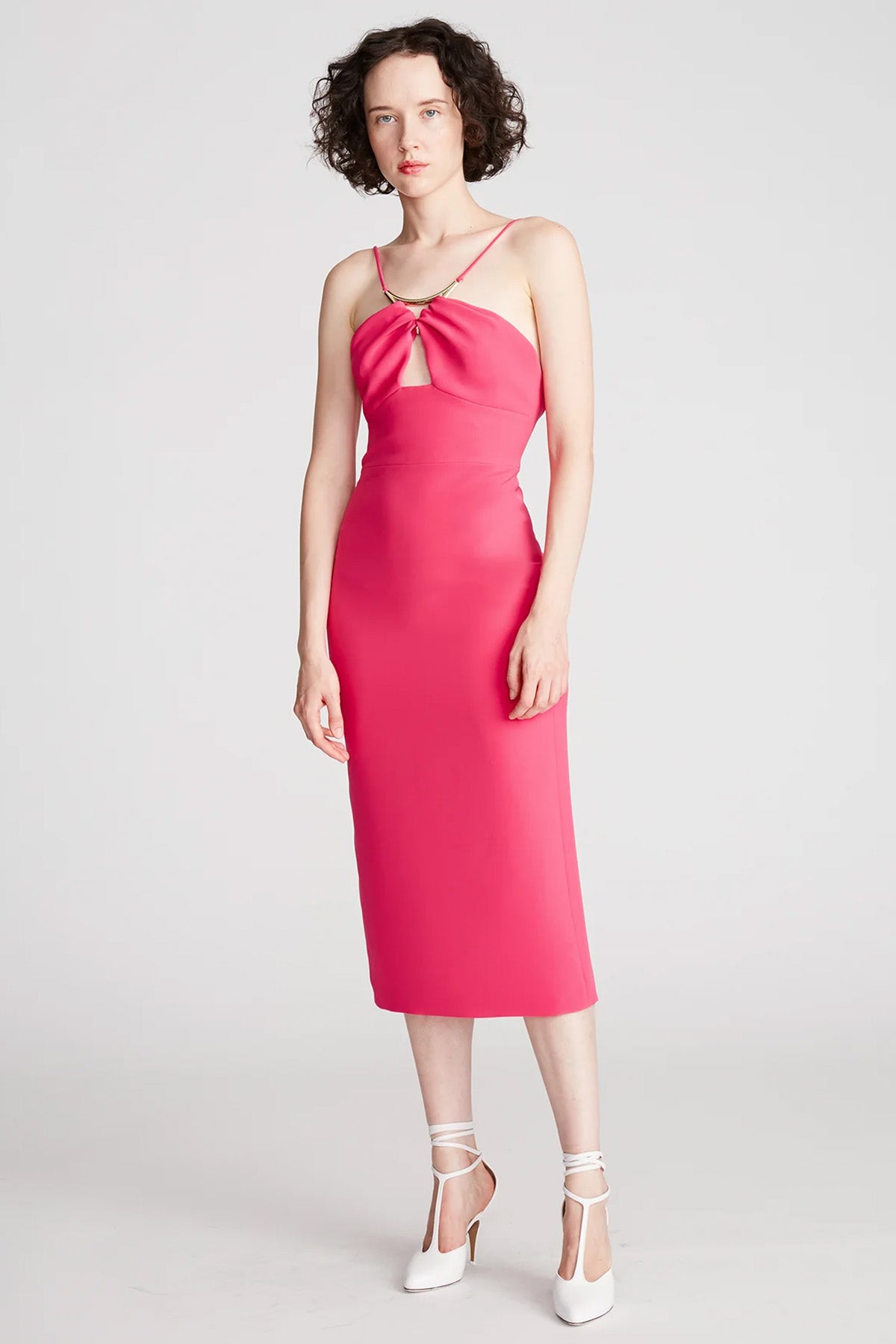 Halston İp Askılı Midi Abiye Elbise-Libas Trendy Fashion Store