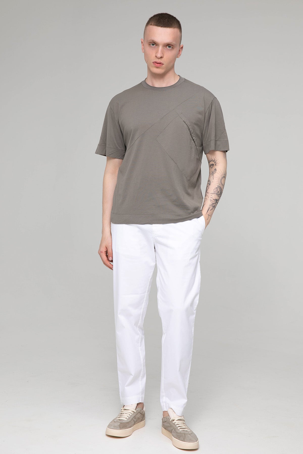 Transit Logolu Şerit Detaylı Geniş Kesim T-shirt-Libas Trendy Fashion Store