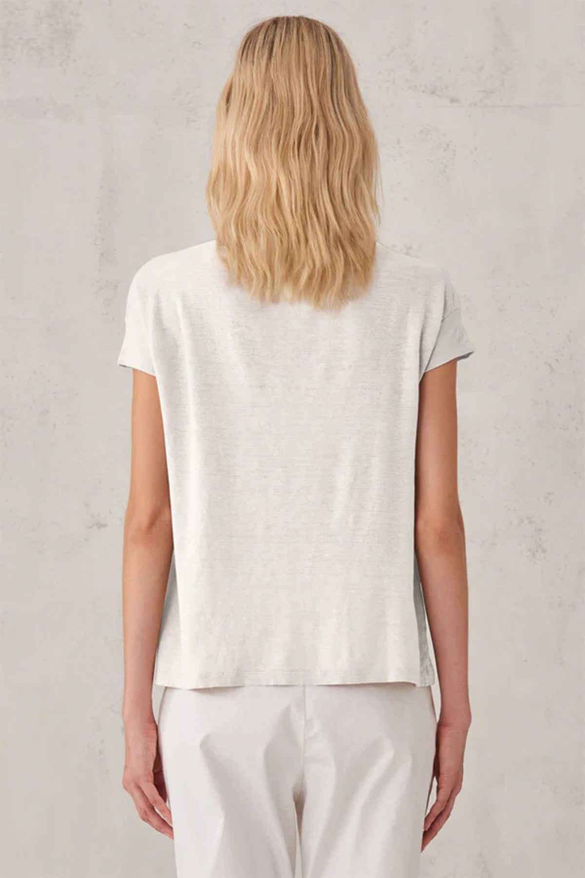 Transit Yuvarlak Yaka Keten T-shirt-Libas Trendy Fashion Store