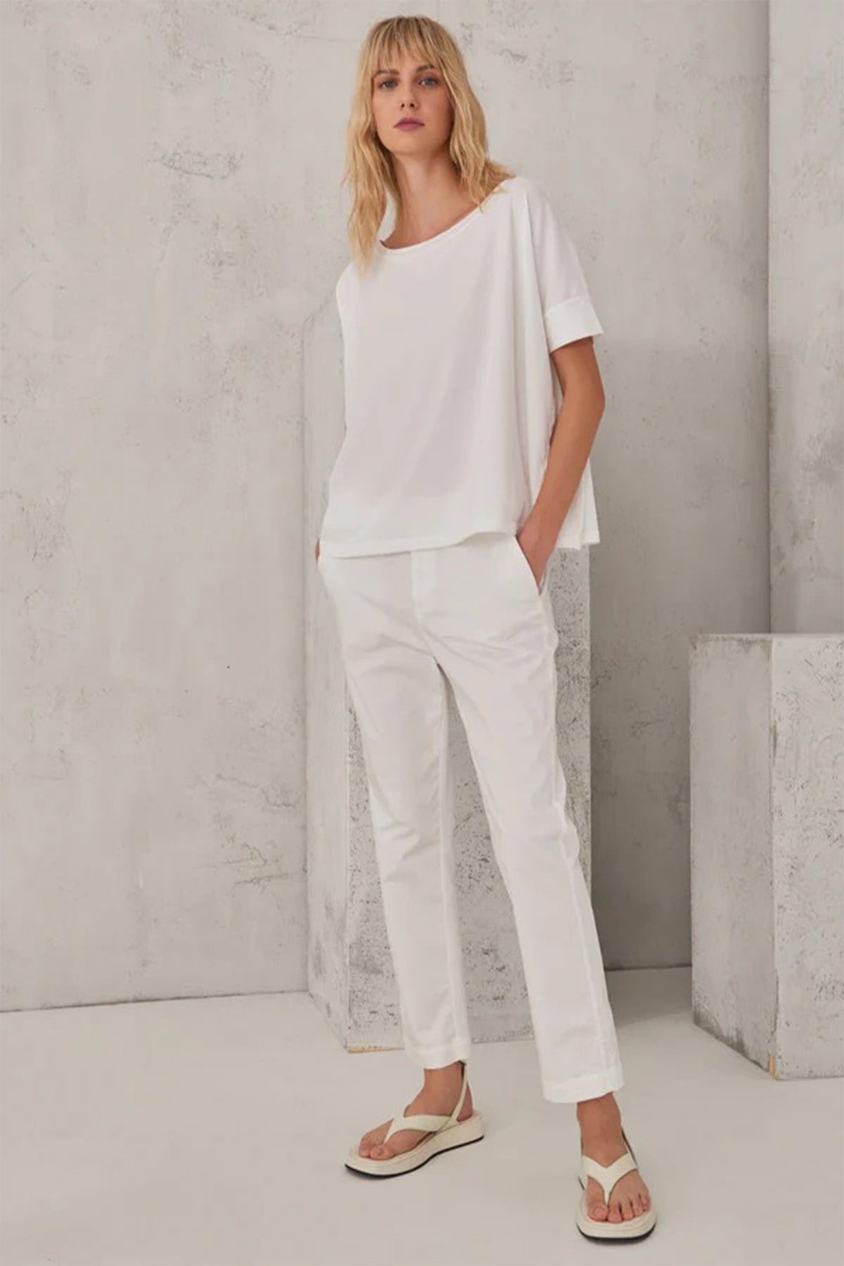 Transit Yuvarlak Yaka Geniş Kesim T-shirt-Libas Trendy Fashion Store