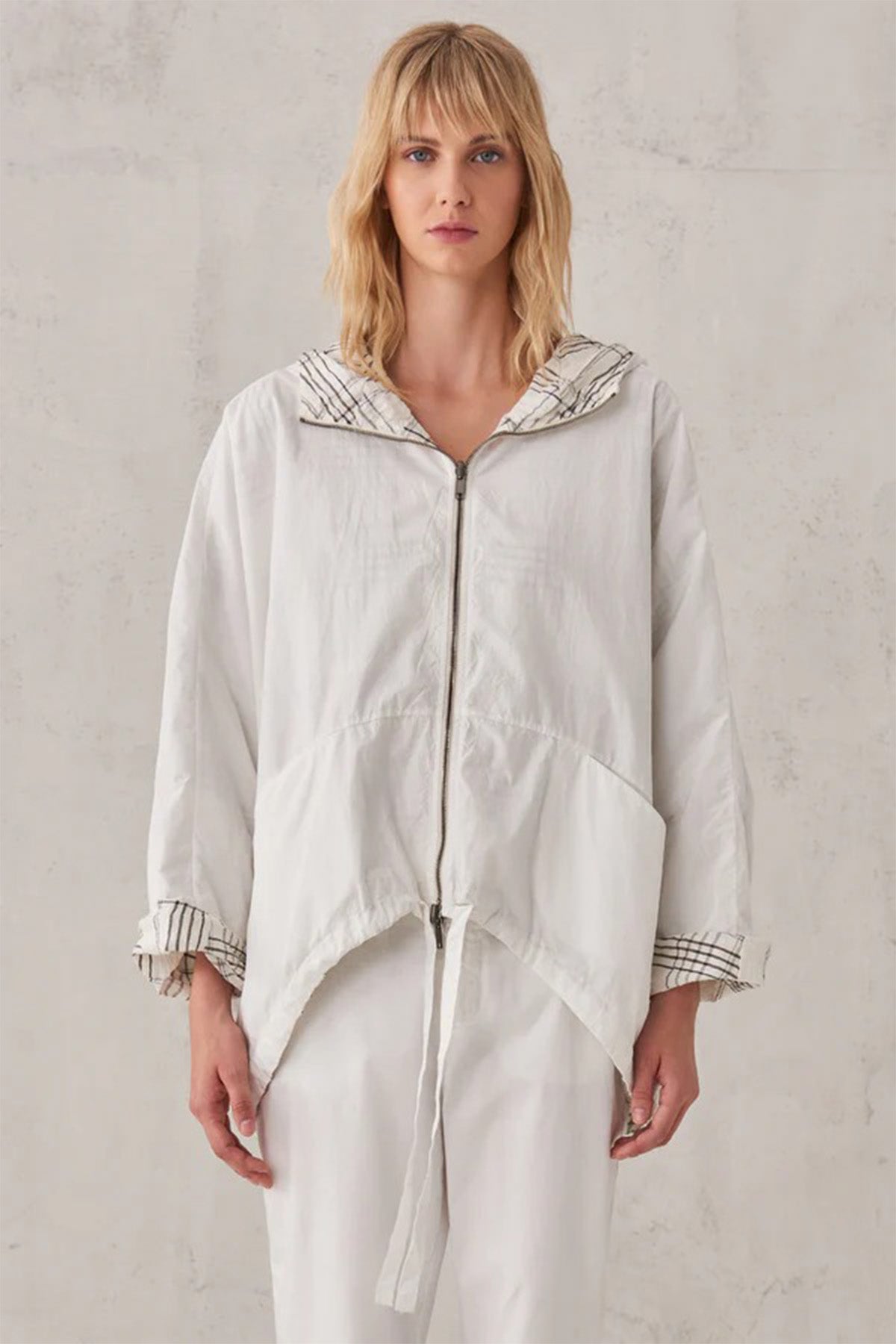 Transit Çift Taraflı Kapüşonlu Keten Ceket-Libas Trendy Fashion Store