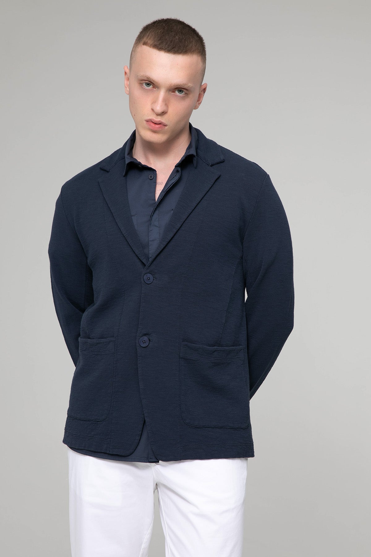 Transit Çift Düğmeli Örgü Blazer Ceket-Libas Trendy Fashion Store