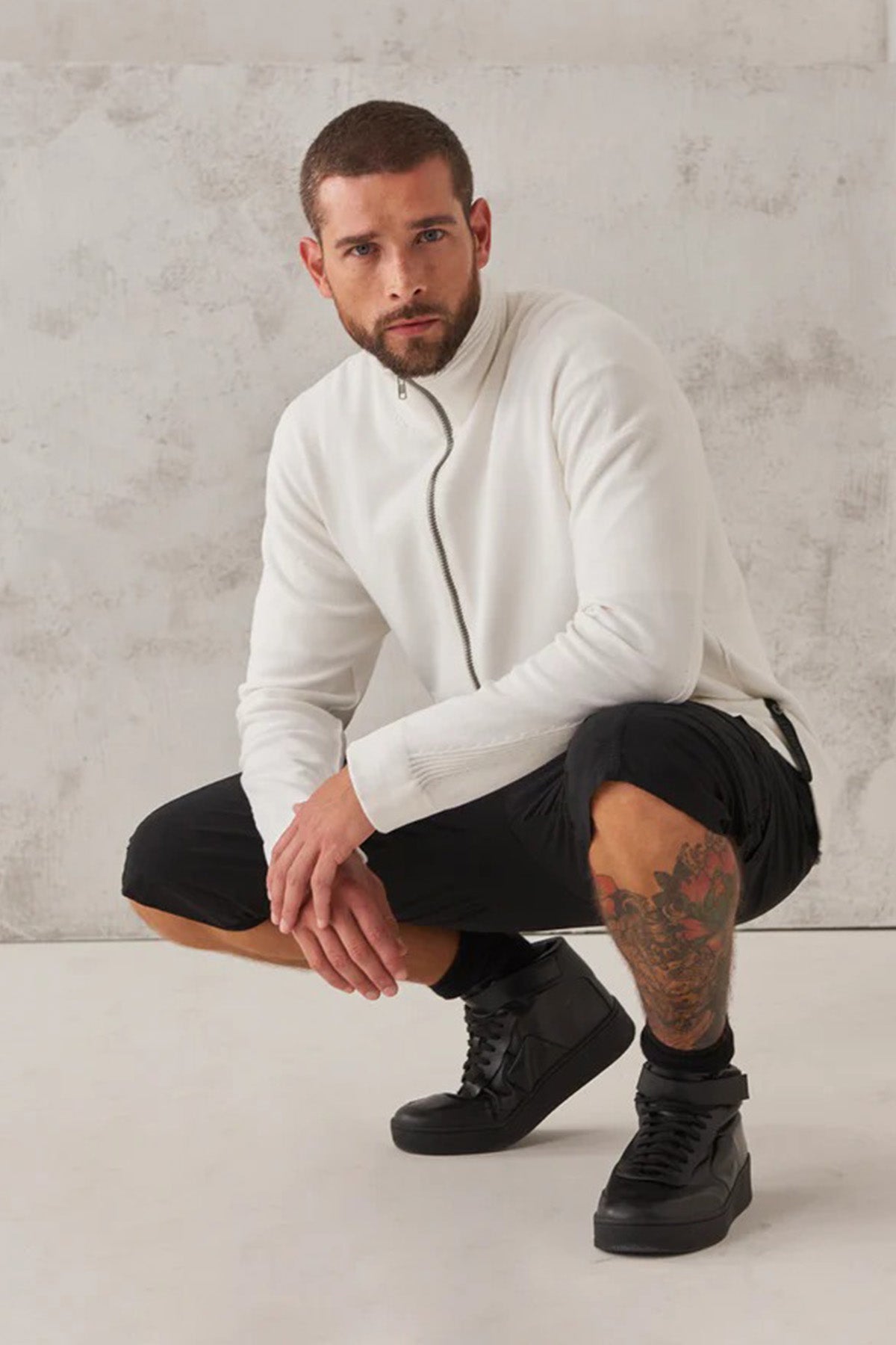 Transit Dik Yaka Fermuarlı Triko Ceket-Libas Trendy Fashion Store