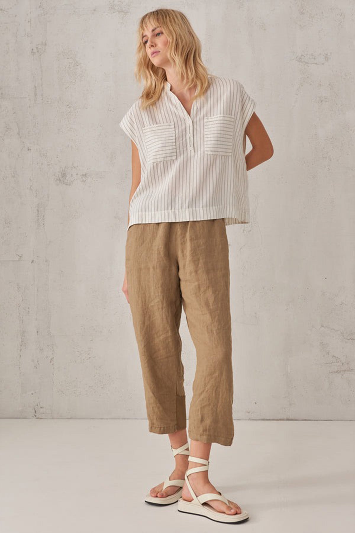 Transit Cep Detaylı Çizgili İpekli Bluz-Libas Trendy Fashion Store